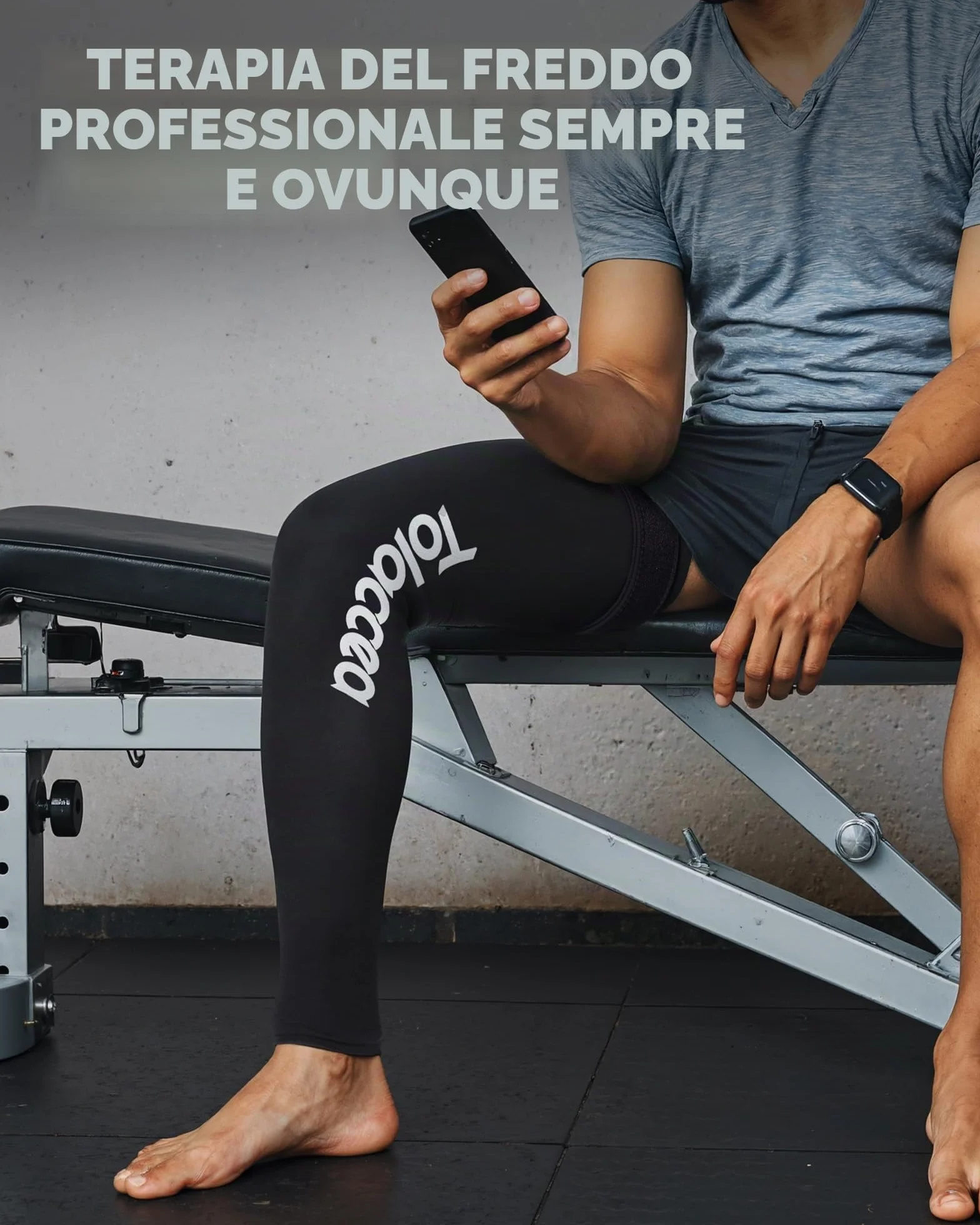 Tolaccea Impacco Ghiaccio per Gamba Intera con Copertura 360° – Fascia con Gel Riutilizzabile per Sollievo dal Dolore e Recupero Muscolare – per Piede, Polpaccio, Coscia, Ginocchio e Tibia(L)