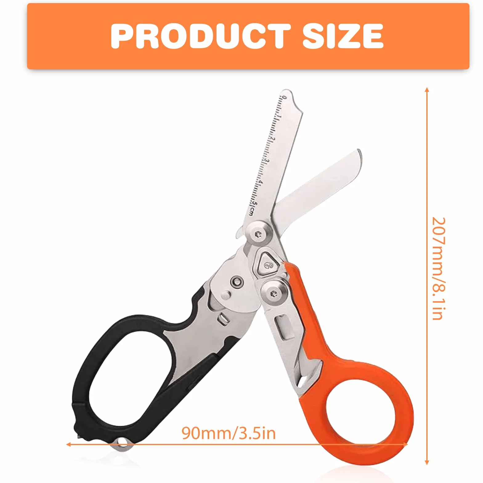 Forbici da Trauma Multitool 6 Funzioni Acciaio Inox Pieghevole per Emergenza Soccorso