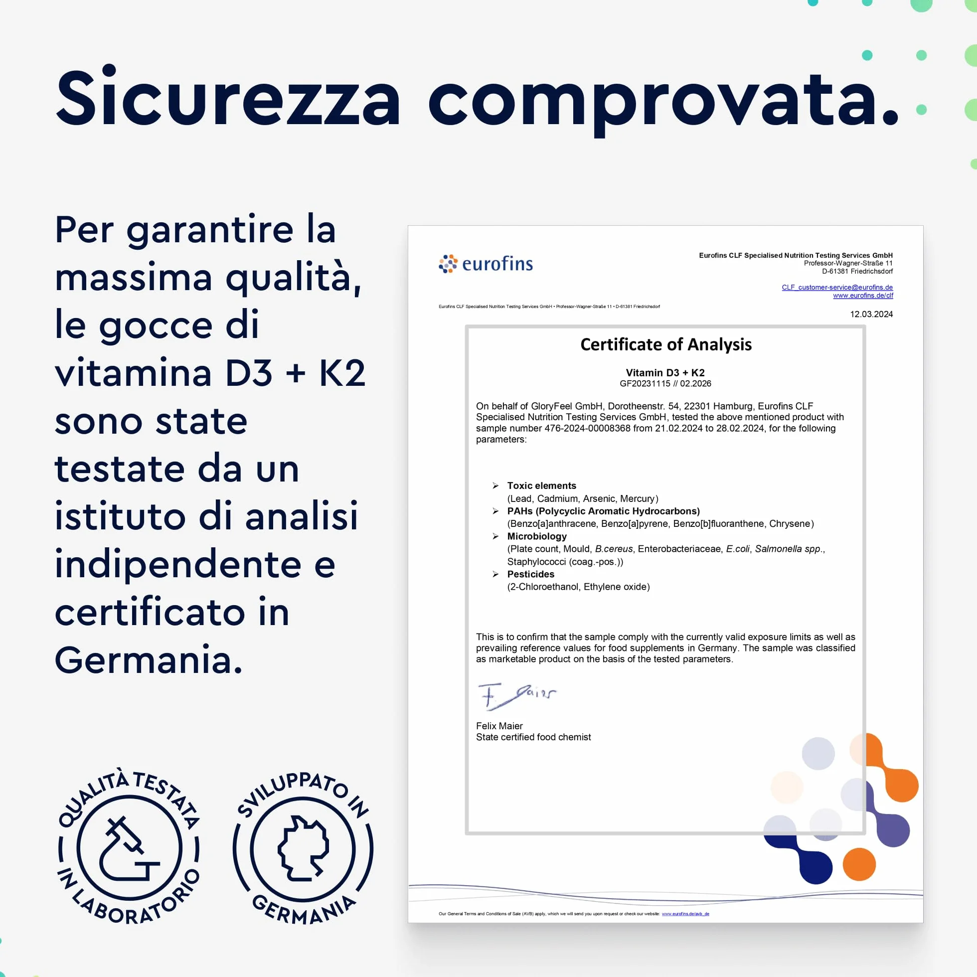 Vitamina D3 K2 50ml in Gocce, Eletto PRODOTTO DELL'ANNO 2025, Colecalciferolo 1000 UI per Goccia, Menachinone Premium 99,7+% All Trans MK7 (K2VITAL® di Kappa), Naturale con Pipetta Dosagocce