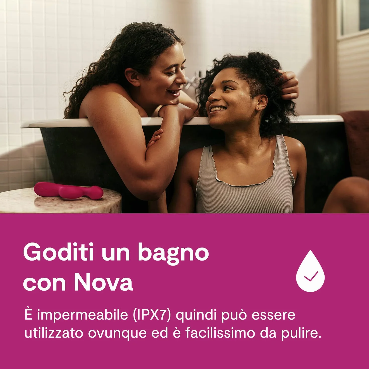 We-Vibe Nova 2 Vibratore Rabbit per Donna - Clitoride e Punto G - 10+ modalità - Flessibile - Doppia stimolazione - Controllo App a distanza - Stimolatore Massaggiatore Clitorideo - Impermeabile