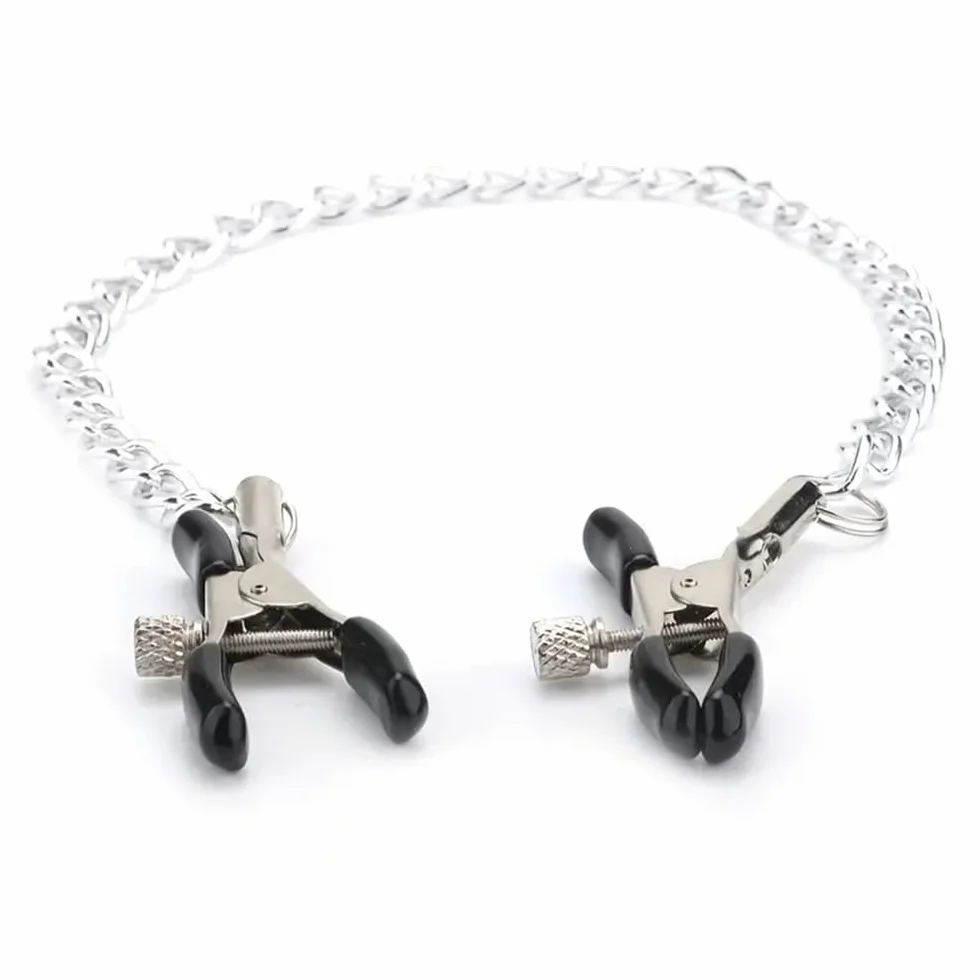 1 clip in metallo siliconato con catena, un bel regalo per le donne