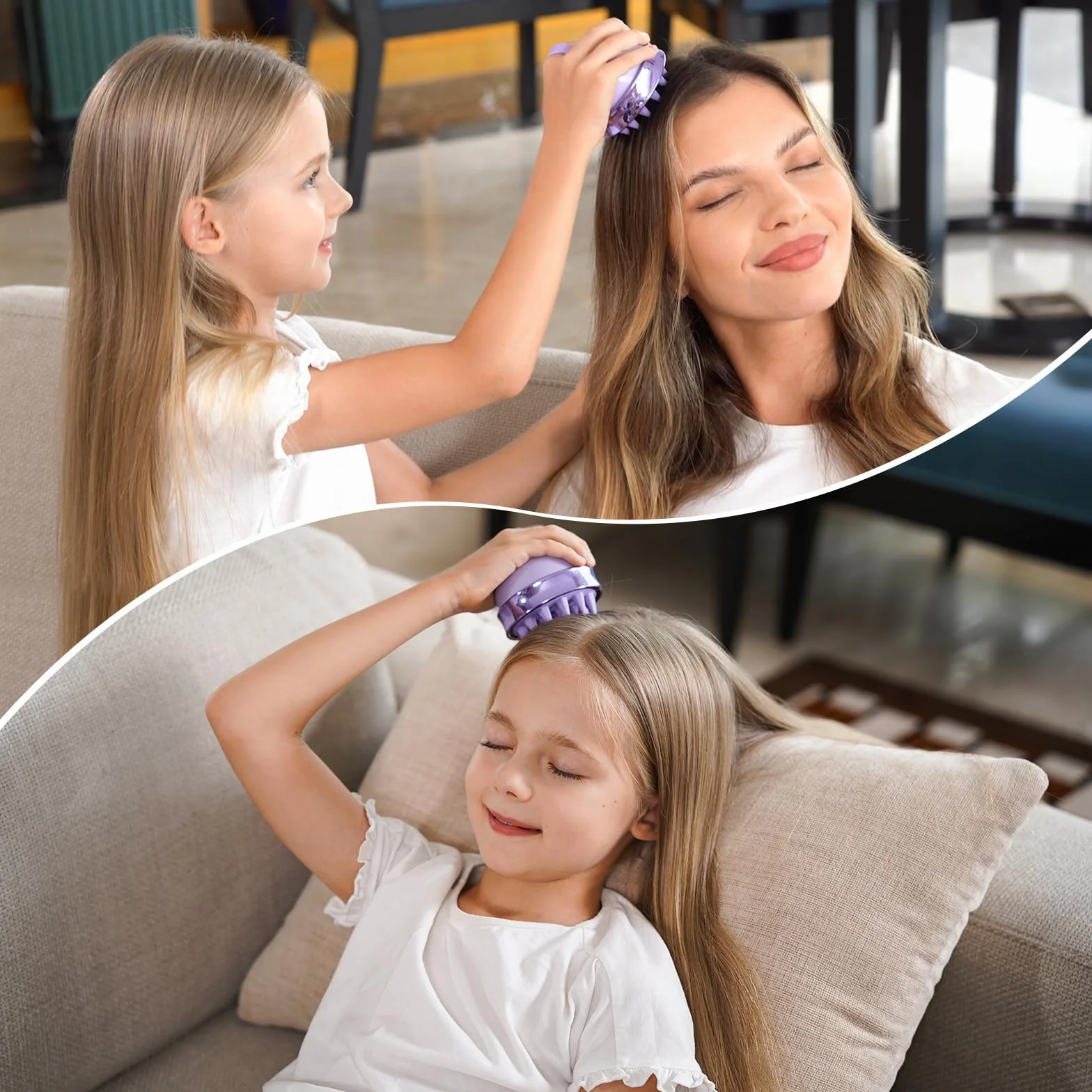 SHINLEA Spazzola massaggiante per cuoio capelluto in silicone double face per shampoo, pulizia profonda e massaggio capelli