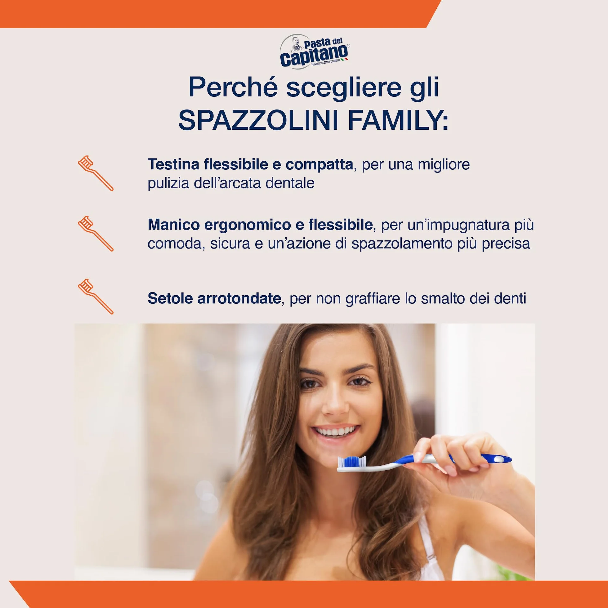 Pasta del Capitano Spazzolino Family Setole Morbide Rimuove Placca Batterica