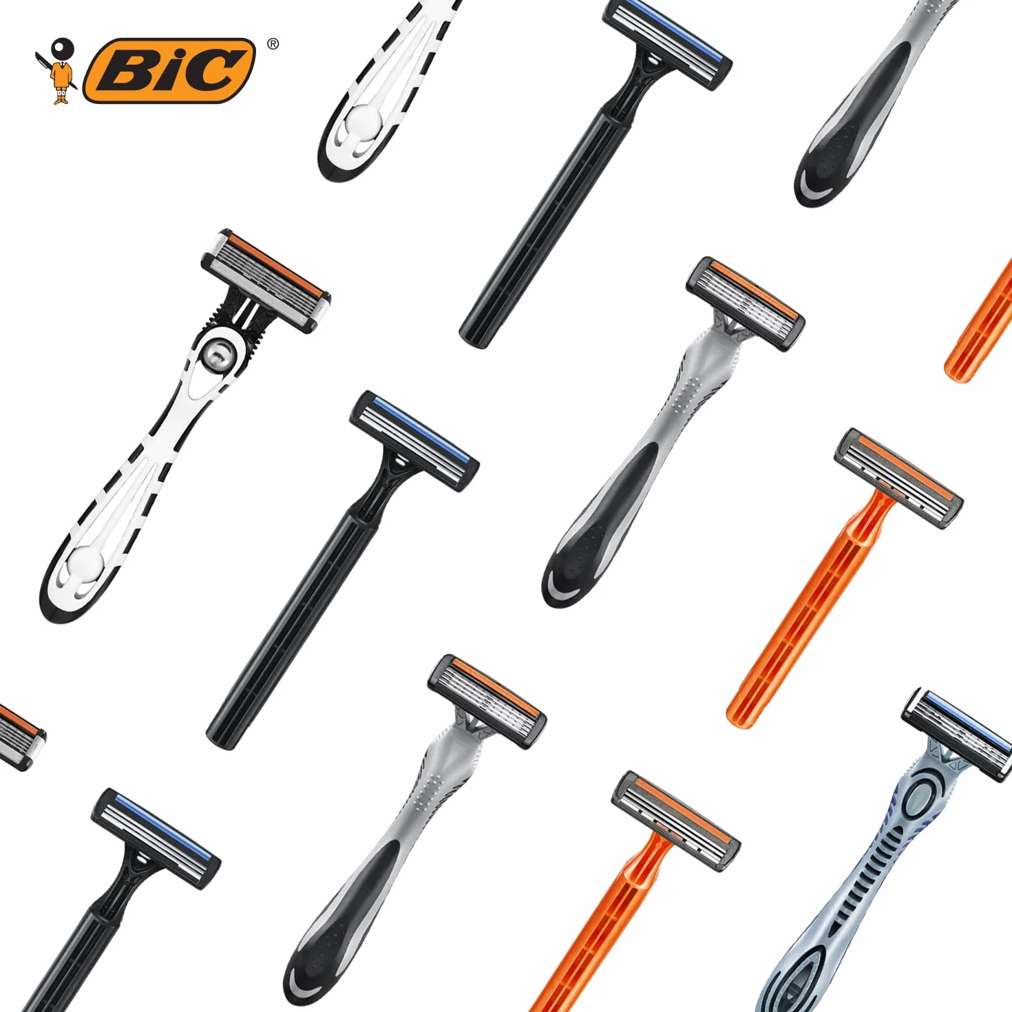 BIC 3 rasoi monouso da uomo, a testa fissa, tripla lama per una rasatura ravvicinata, confezione da 4 confezioni da 4