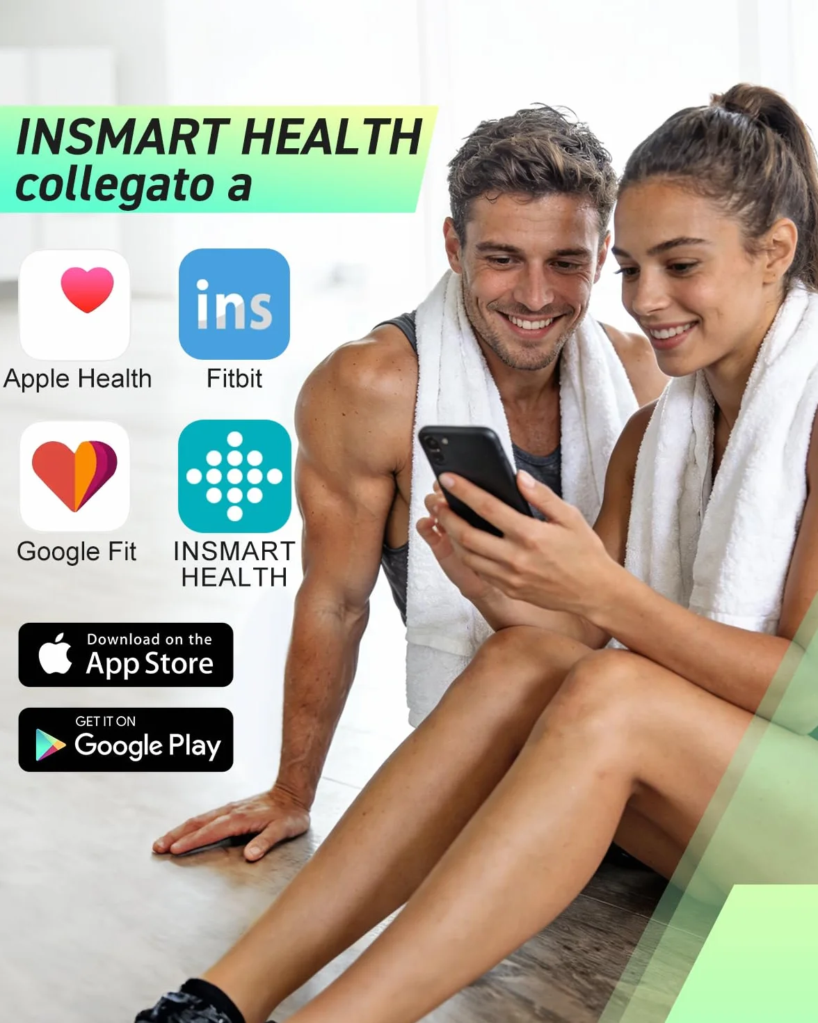 INSMART Bilancia Pesapersone Digitale Professionale Bluetooth 180KG 16 Indici