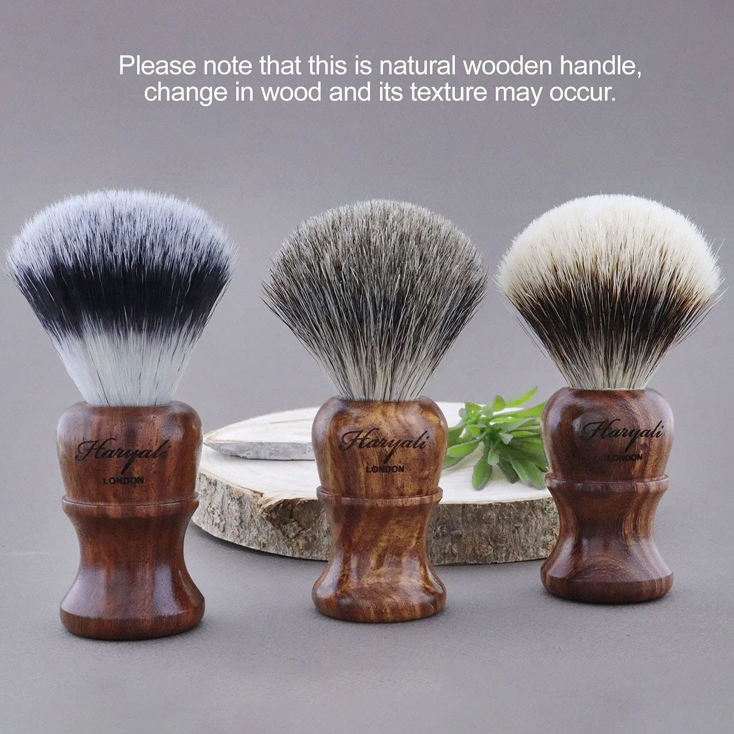Haryali London, Pennello da barba in puro legno di tasso per uomo - Pennello da barba tradizionale per una schiuma ricca, accessorio da barba per uomo ideale per pelli sensibili