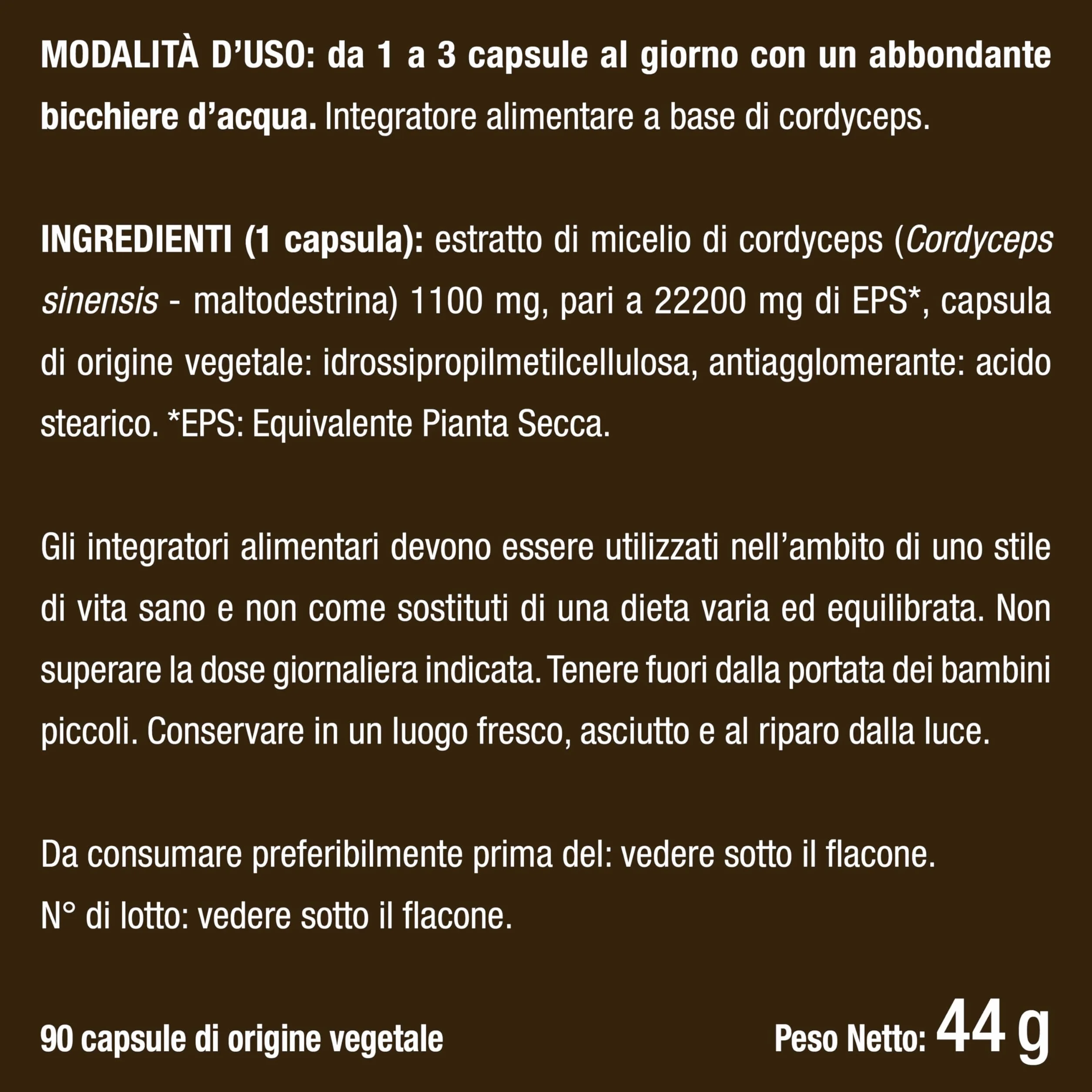 Cordyceps Sinensis | 22200 mg (Estratto di Micelio 20:1) | 100% Naturale | Energia, Resistenza e Immunità | 90 Capsule | Nutrimea