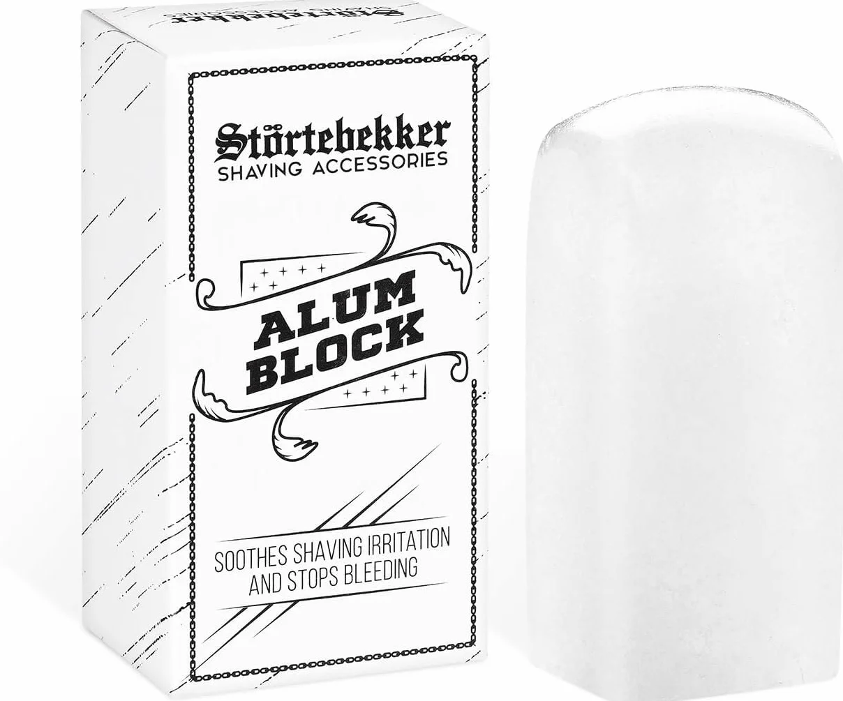 Störtebekker® - Premium Pietra di allume - Sedativo del sangue dopobarba - Lenisce la pelle dopo la rasatura con un rasoio di sicurezza/coltello - effetto antisettico - Blocco di allume potassio
