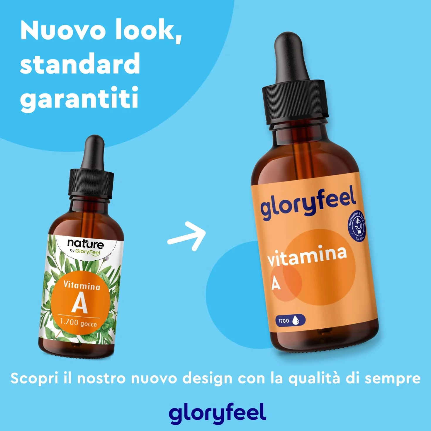 Vitamina A Gocce 3.333 UI 1.000µg, Integratore Vitamina A Pura 50 ml (1700 Gocce), Vitamina A da Palmitato di Retinile, Vitamina A Retinolo in Gocce in Olio TCM, Integratore Pelle & Vista Vit A