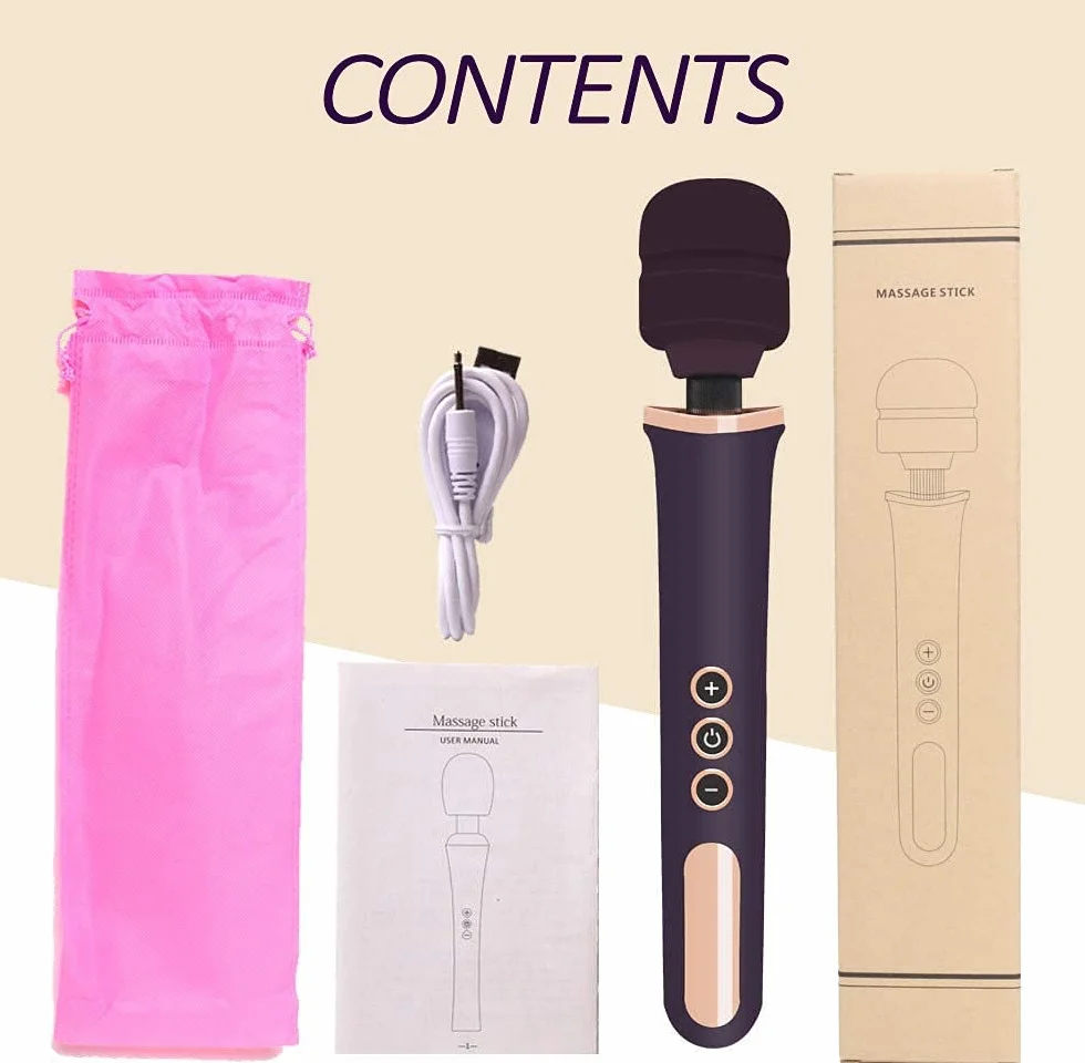 Massaggiatore a bacchetta vibratore wireless ricaricabile Honey Jungle 5X velocità 10x Modalità Funzionamento silenzioso Imballaggio discreto (viola/oro)..