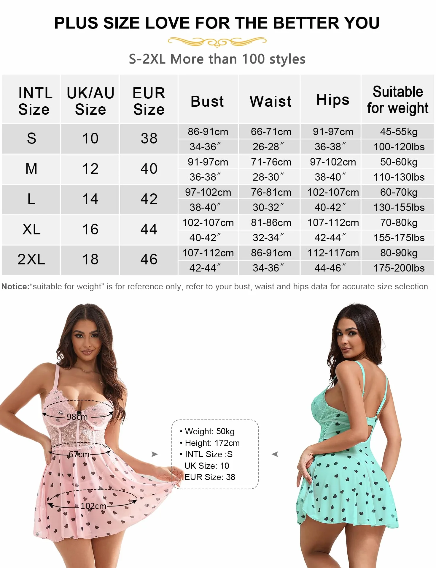 Ohmydear Camicia da Notte con Reggiseno Push Up Lingerie Sexy Trasparente Babydoll in Pizzo