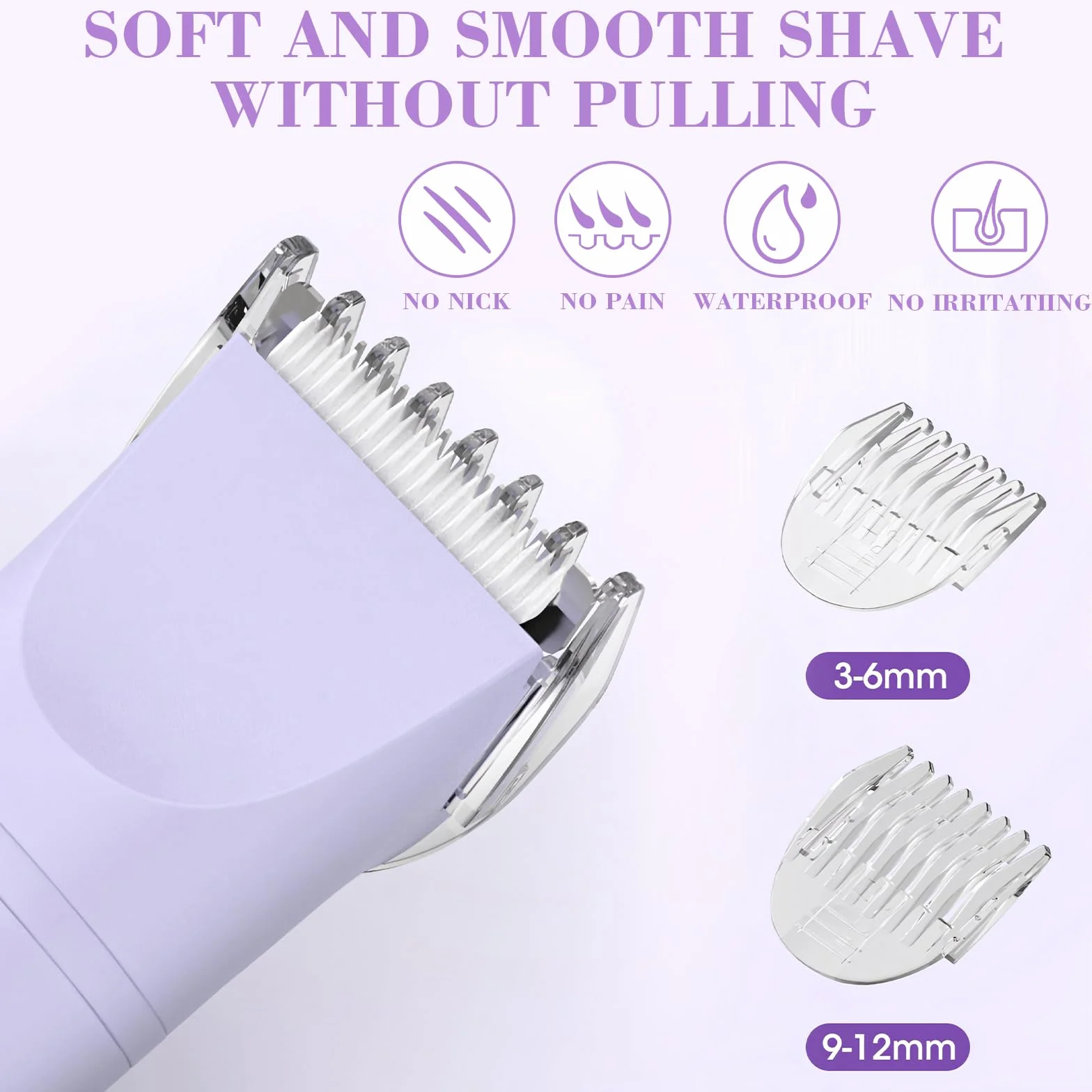MIFXIN Rasoio elettrico 3 in 1 per donne IPX6 impermeabile bagnato asciutto epilatore bikini (viola)