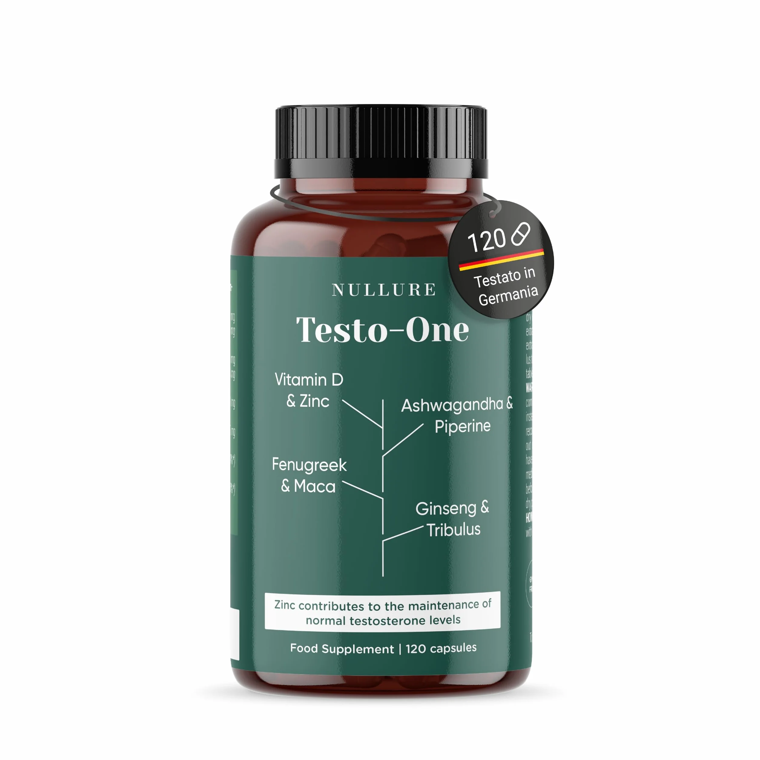 Testo-One® 120 capsule Maca Tribulus Terrestris Ashwagandha Ginseng Fenogreco Zinco