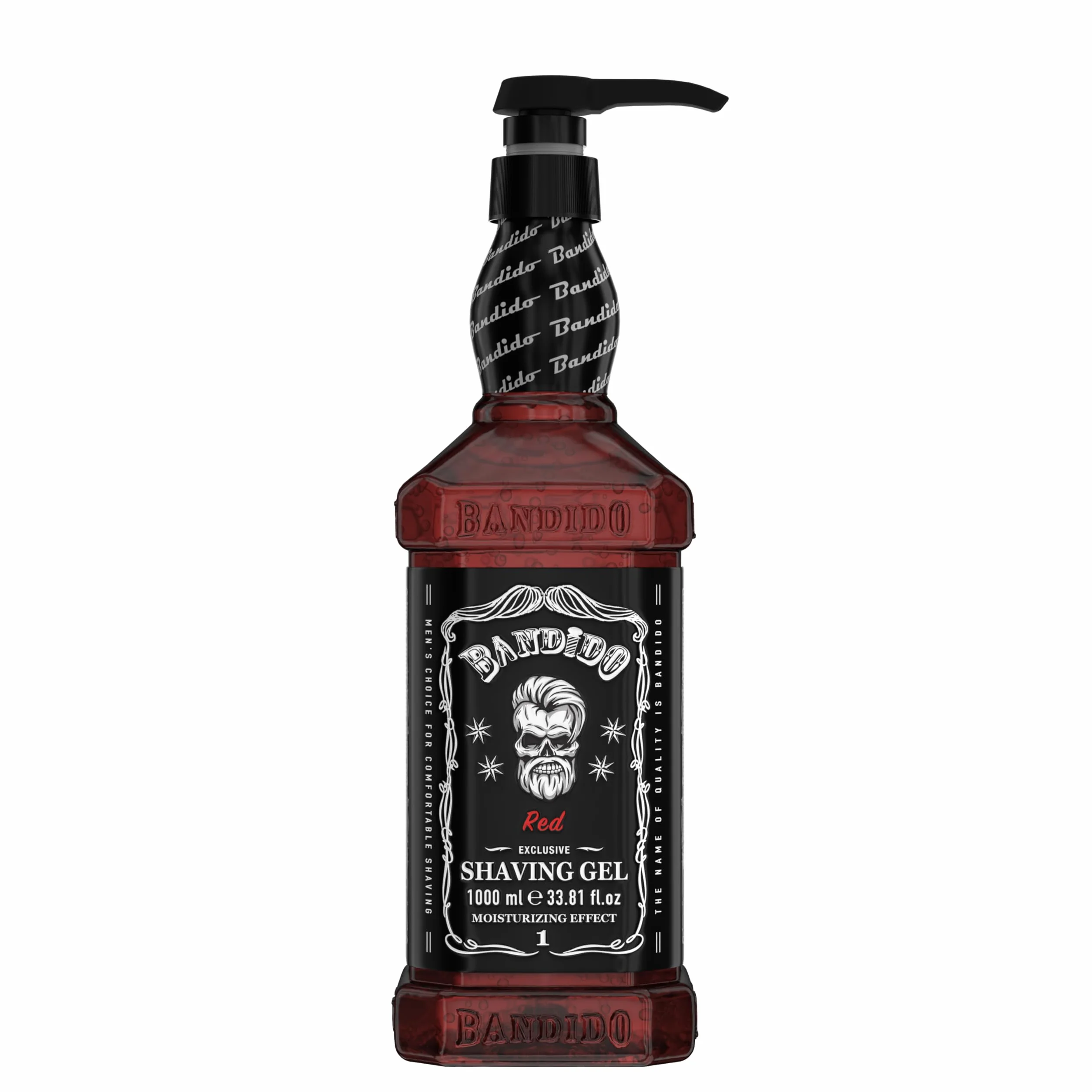 Bandido Shaving Gel Men Red & Blue 1000 ml Gel da barba trasparente da uomo, rasatura precisa dei contorni della barba con ogni rasoio da uomo (Red 1000 ml)