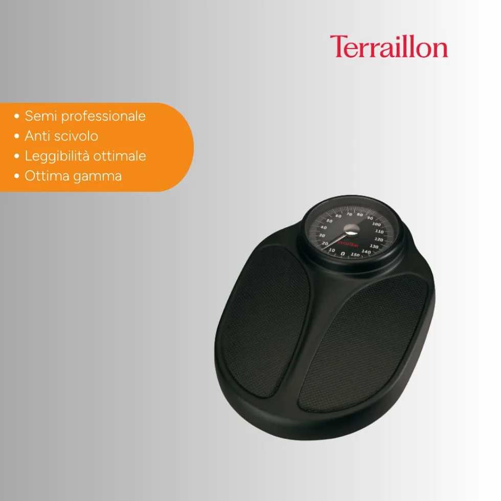 Terraillon – Bilancia pesapersone meccanica, quadrante grande, colore nero