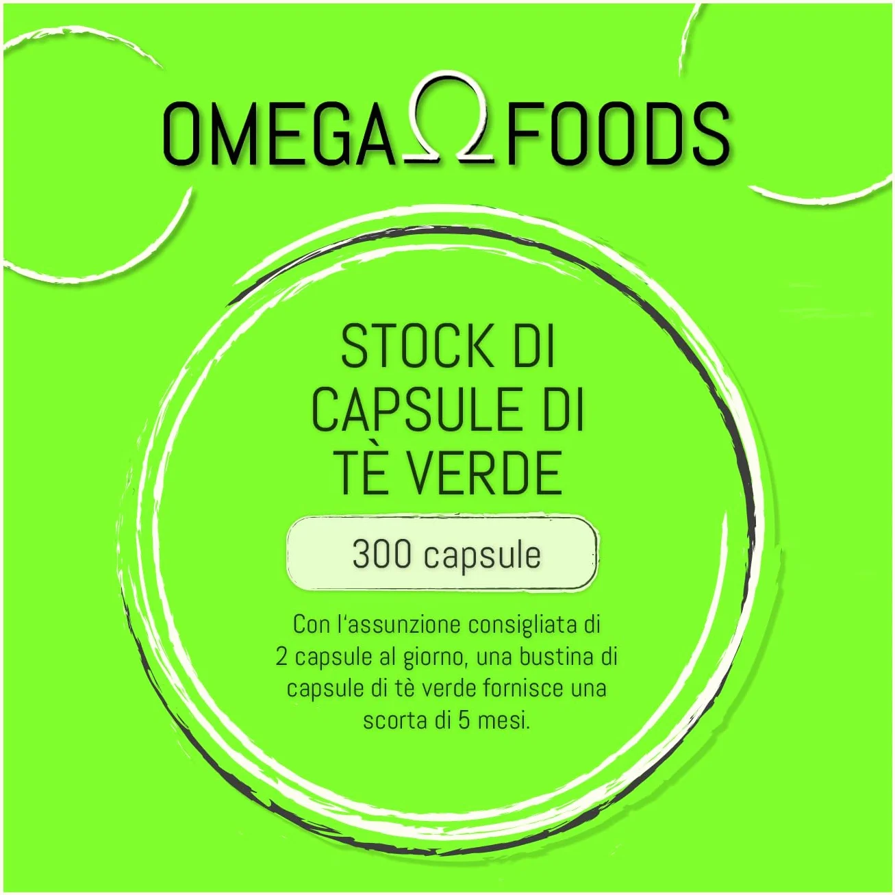 Capsule di tè verde – 300 capsule di estratto di tè verde ad alto dosaggio – 1 000 mg per dose giornaliera – Estratto di tèverde