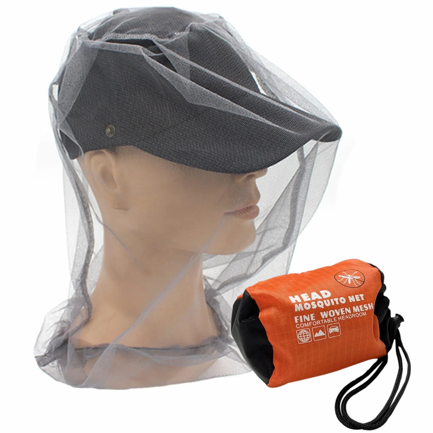 Set di 3 reti per insetti zanzariere cappellini antizanzara regolabili copricapo protezione all'aperto pesca arrampicata escursionismo