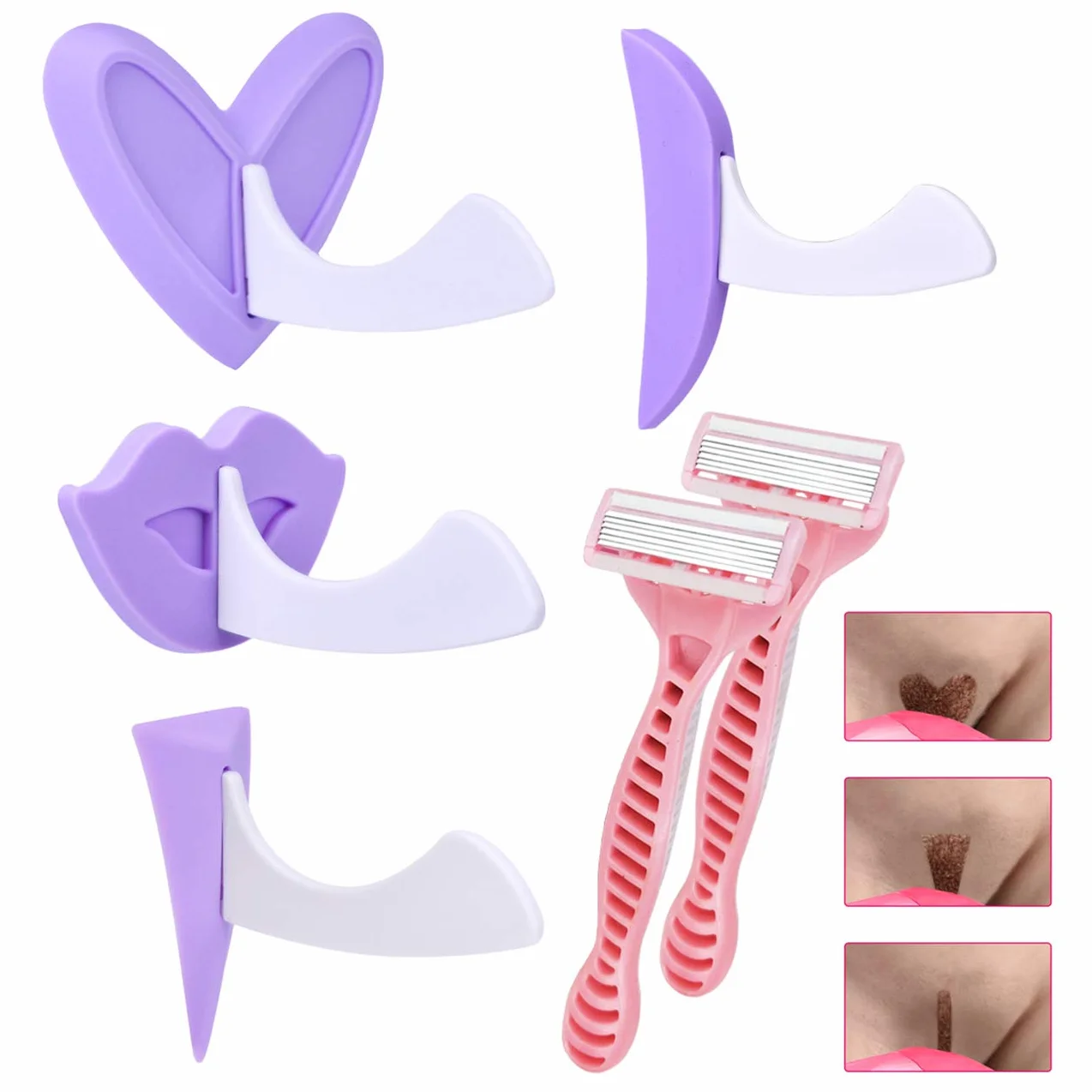 Rasoio da bikini donna stencil barba peli pubici strumenti styling shaper cuore dritto triangolo