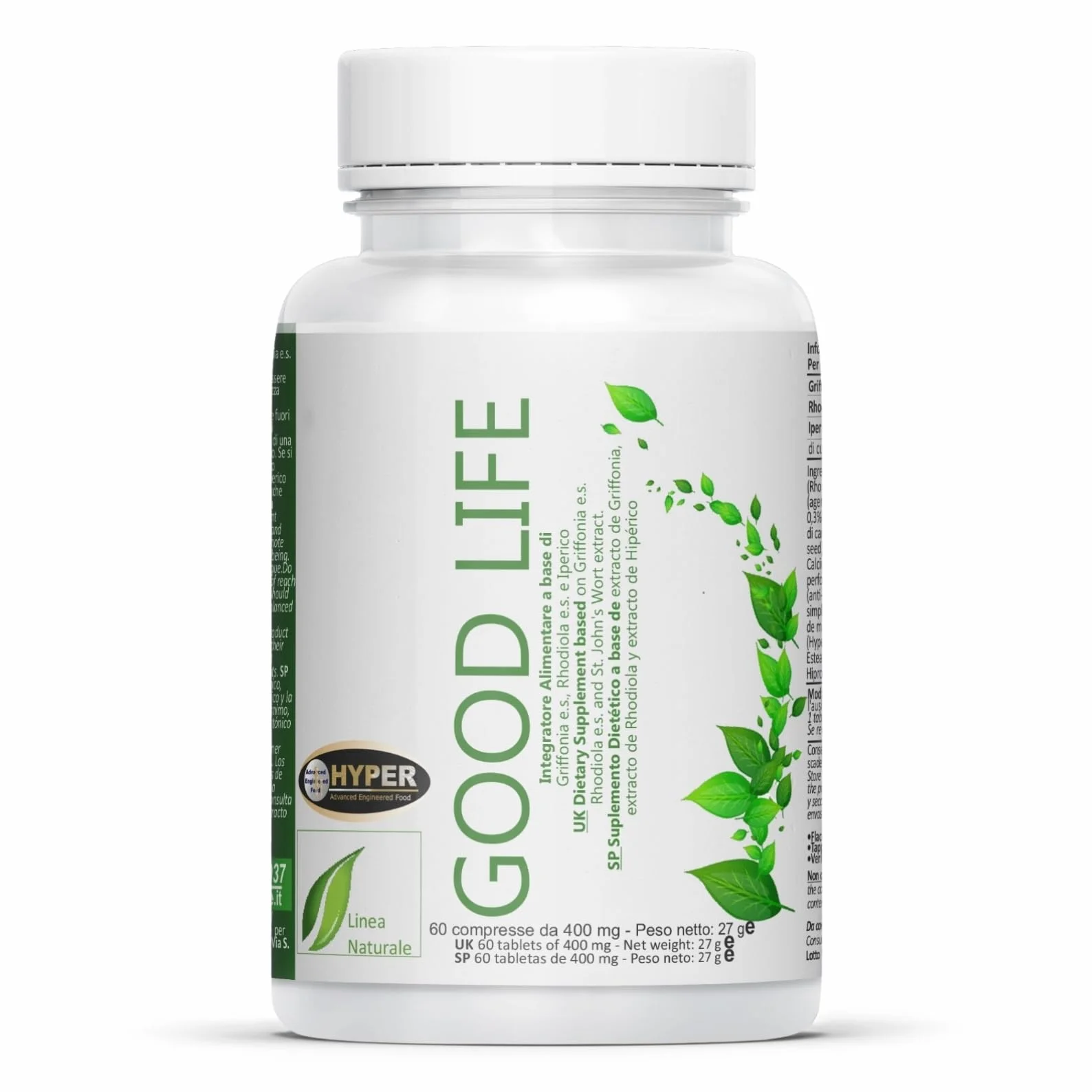 Hyper Good Life 60 Cpr - Integratore Alimentare Con Iperico Erba di San Giovanni, Griffonia e Rodiola Rosea - Riduce lo Stress e Favorisce un Naturale Stato di Serenità e Benessere