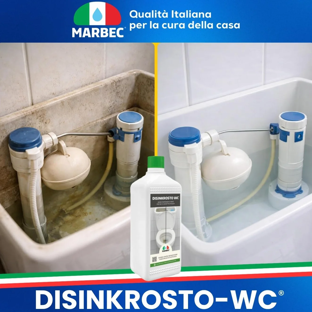 MARBEC DISINKROSTO WC 1LT Disincrostante forte per wc, elimina calcare e ruggine