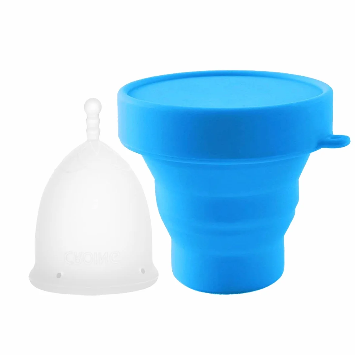 CROING 𝗖𝗼𝗽𝗽𝗲𝘁𝘁𝗮 𝗠𝗲𝘀𝘁𝗿𝘂𝗮𝗹𝗲 2 Pezzi Coppe mestruali (Bianca)