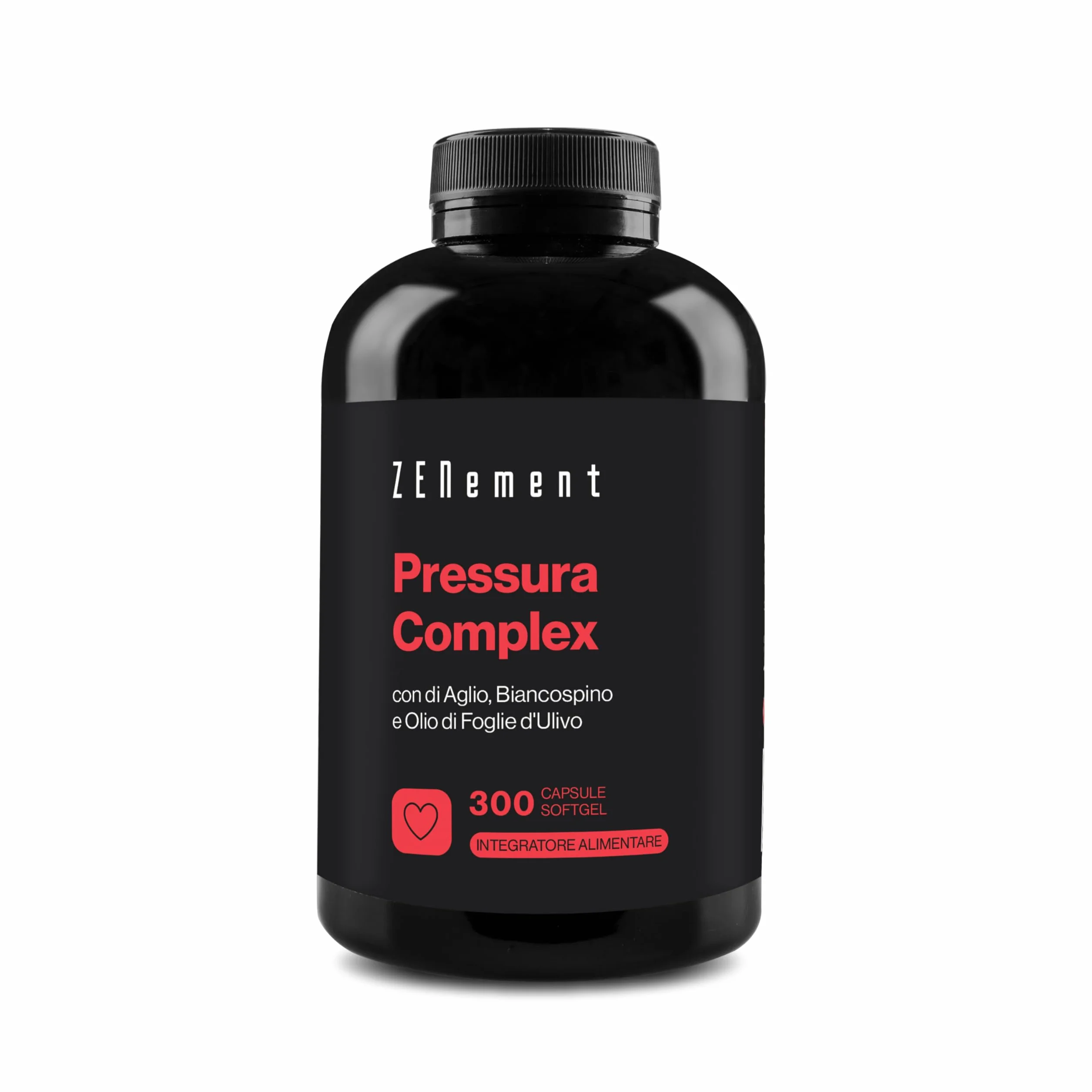 Pressura Complex - 300 Capsule Softgel, con Olio Macerato di Foglia di Olivo, Biancospino e Aglio Fresco - Scorta di 10 Mesi - Zenement