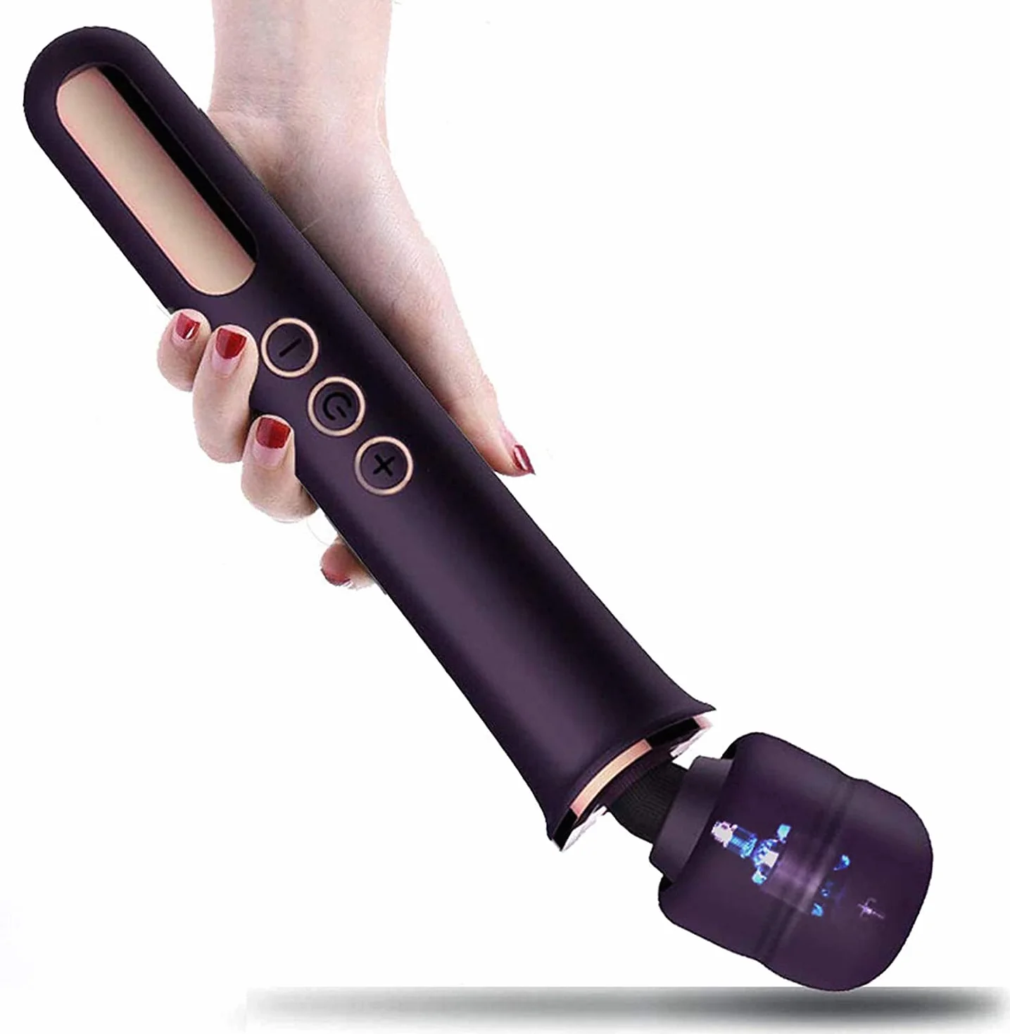 Massaggiatore a bacchetta vibratore wireless ricaricabile Honey Jungle 5X velocità 10x Modalità Funzionamento silenzioso Imballaggio discreto (viola/oro)..