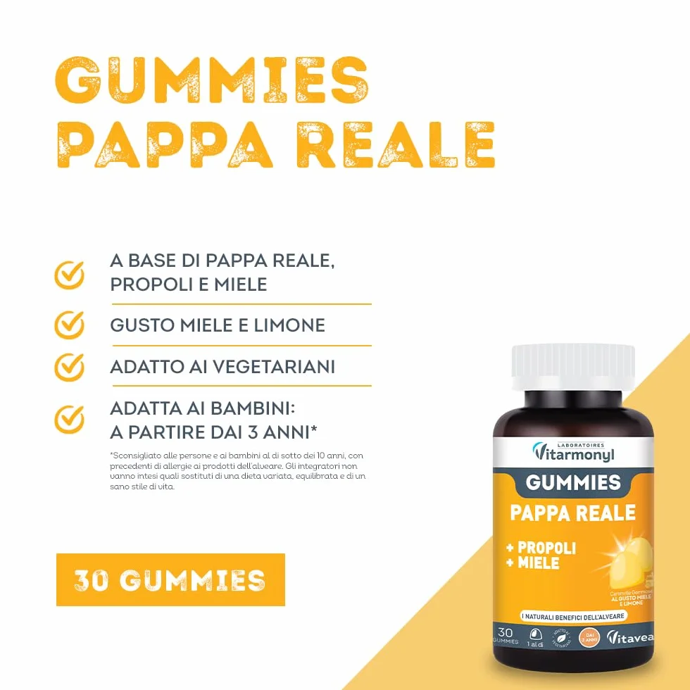 VITARMONYL PAPPA REALE GUMMIES z Propoli i Miele dla Dzieci +3 30 sztuk