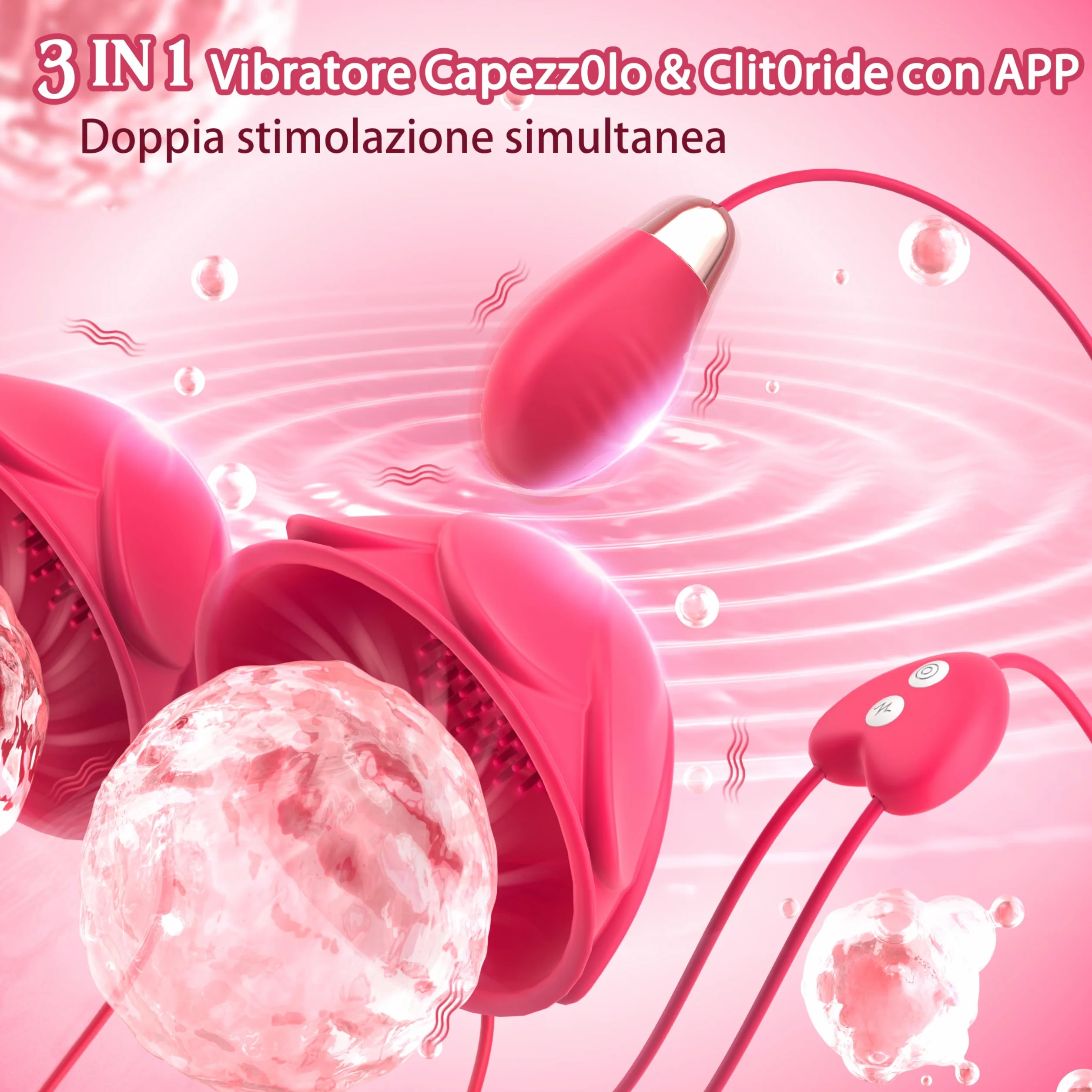 Giocattoli per Capezzoli Vibratore Sex Toys - Vibratoreper Donna Stimolatore Clitorideo Femminile Sex Toy Succhia Clotoride, 9 Modalità di Vibrazione Vibratore per Capezzoli per BDSM Coppie di Donne