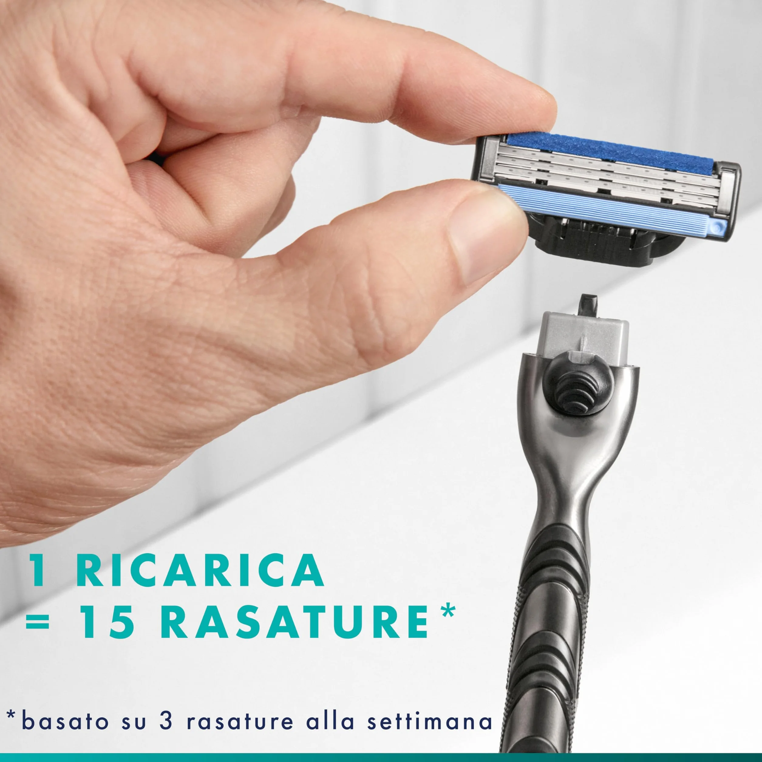 Gillette Mach3 Base 20 Lametta di Ricambio per Rasoio Barba Gillette, con Striscia Lubrificante per una Scorrevolezza Fluida e Rivestimento della Lama Progettato per Ridurre
