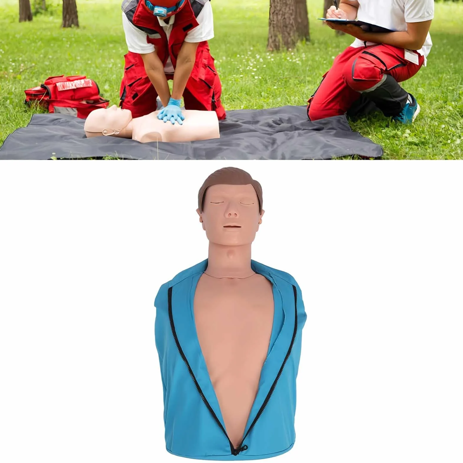 ELZEM Manichino RCP Adulti Mezzo Busto Gomma Addestramento Primo Soccorso Rianimazione Cardiopolmonare