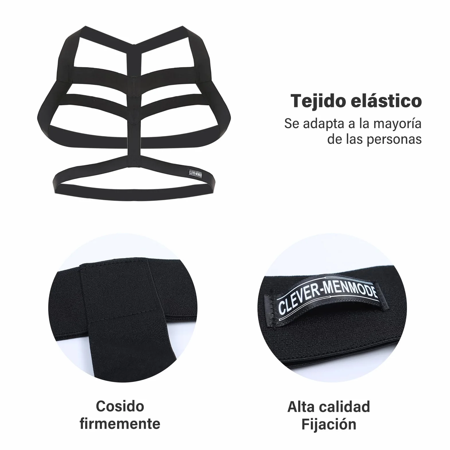Imbracatura Cintura Nylon Elastico Corpo Petto Tracolla Sexy Halter Cosplay Club Wear (H-Nero)