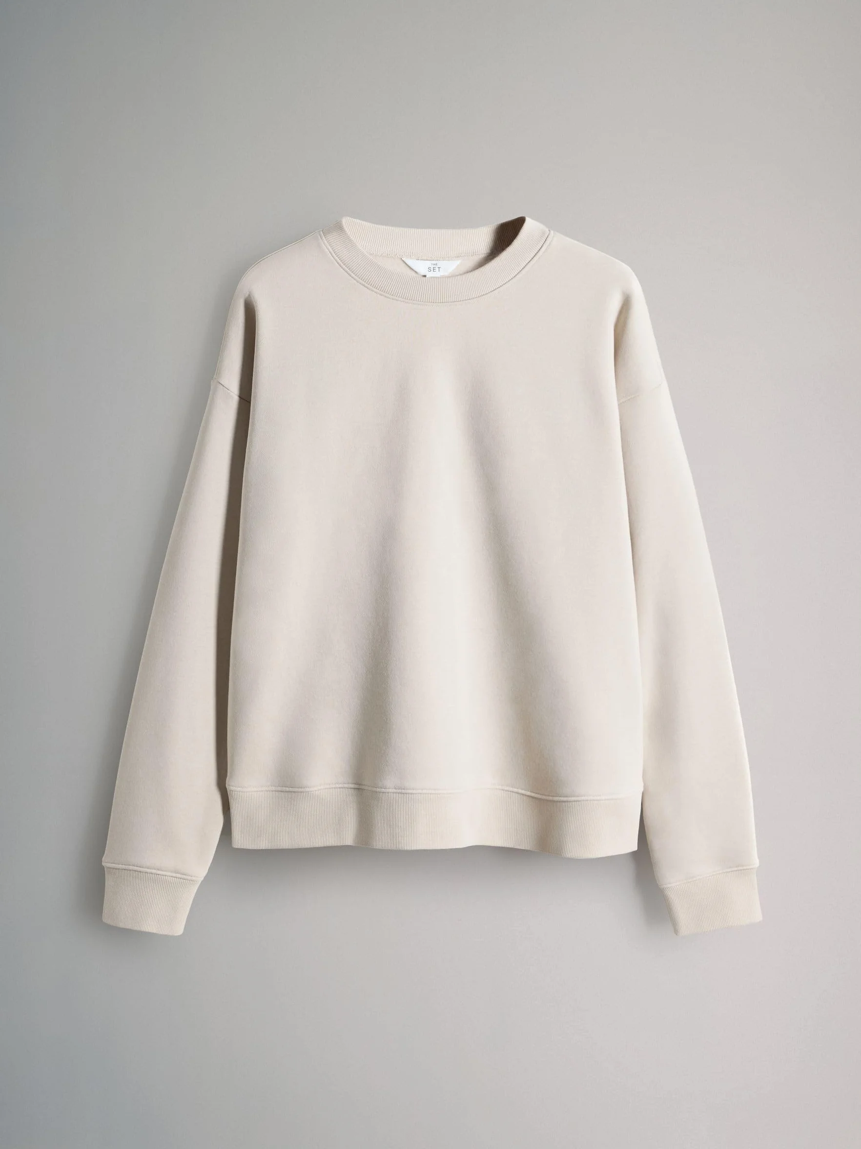 THE SET Donne Completo 2 pezzi con felpa girocollo e pantaloni da jogging a gamba larga