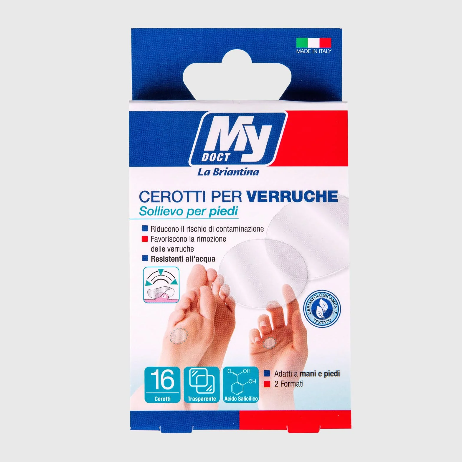 Cerotti per Verruche Impermeabili Trasparenti, Doppia Misura 1.9 cm 1.2 cm, 16 Pezzi