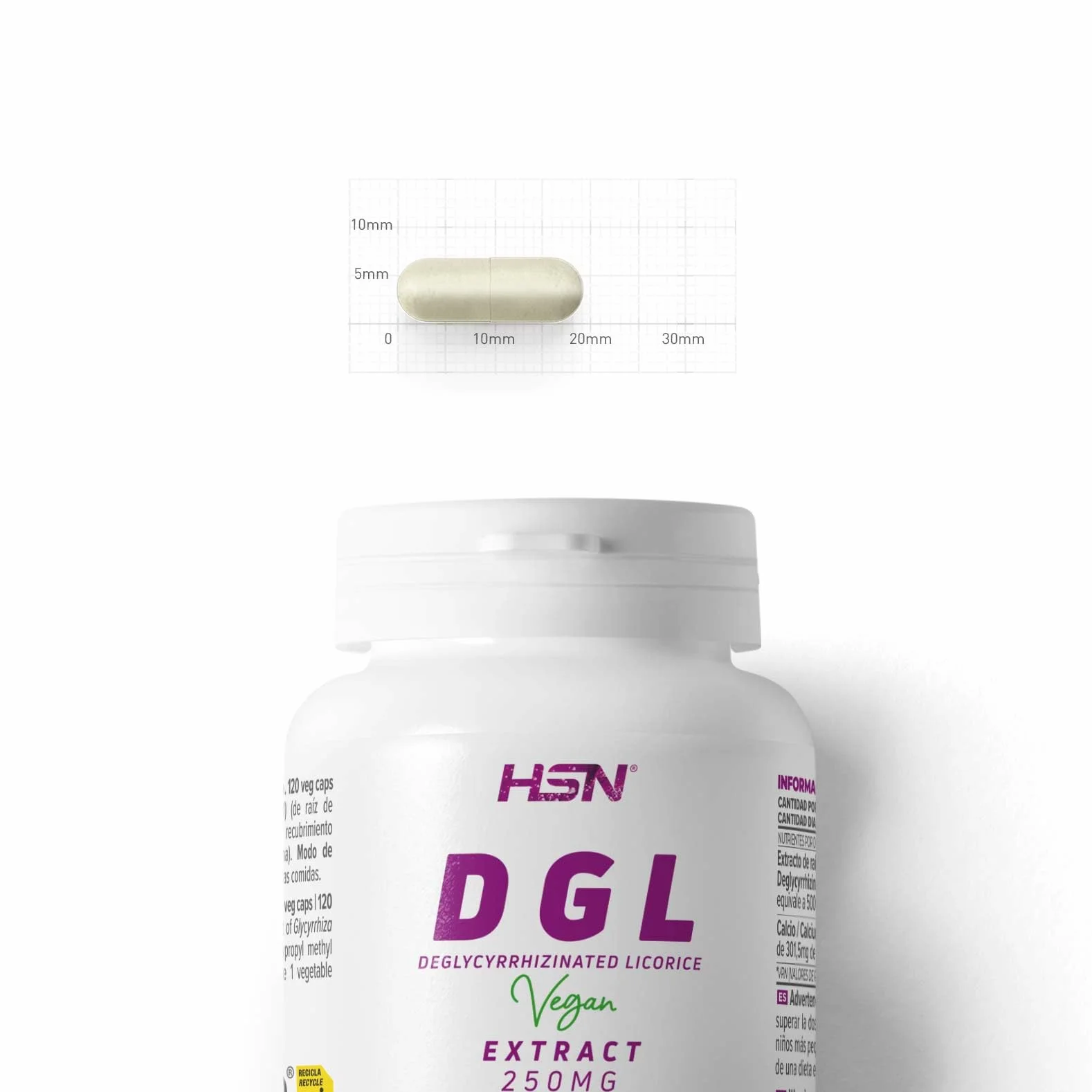 HSN Liquirizia Deglicirrinizzata DGL 5000 mg 120 Capsule Vegetali Estratto Puro di Radice 10x Più Concentrato Non OGM Vegano Senza Glutine