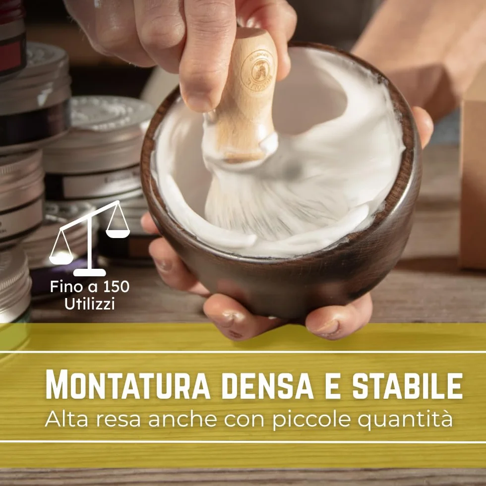 Bignoli Sapone da Barba Artigianale – Sapone da Barba con Schiuma Ricca per Rasatura Tradizionale (175 gr, Agrumi)