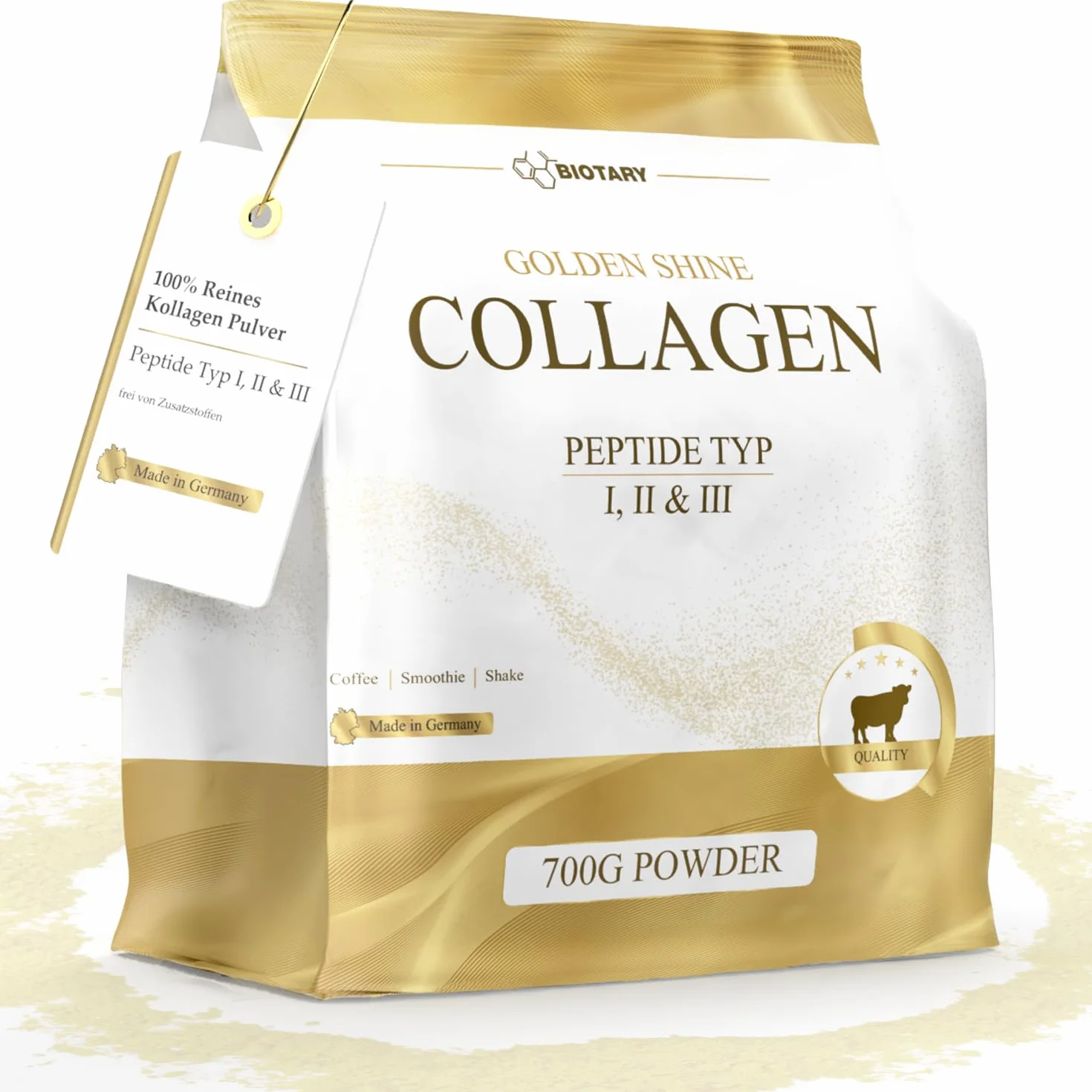Collagene in polvere 700g Idrolizzato puro Peptidi 1-2-3 Senza additivi Sapore neutro