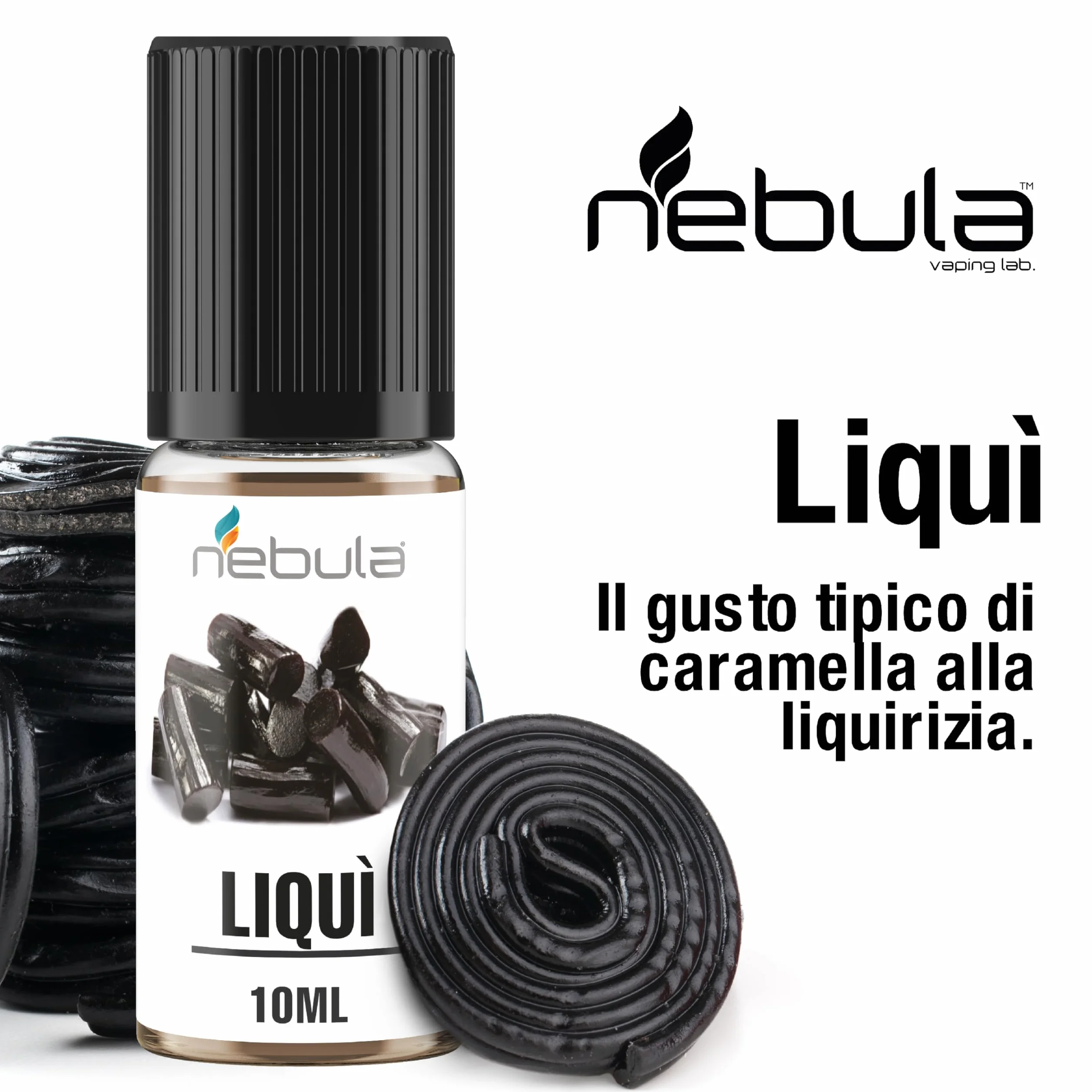 NEBULA LIQUÌ 10ml Aroma Alimentare Caramella alla Liquirizia Made in Italy