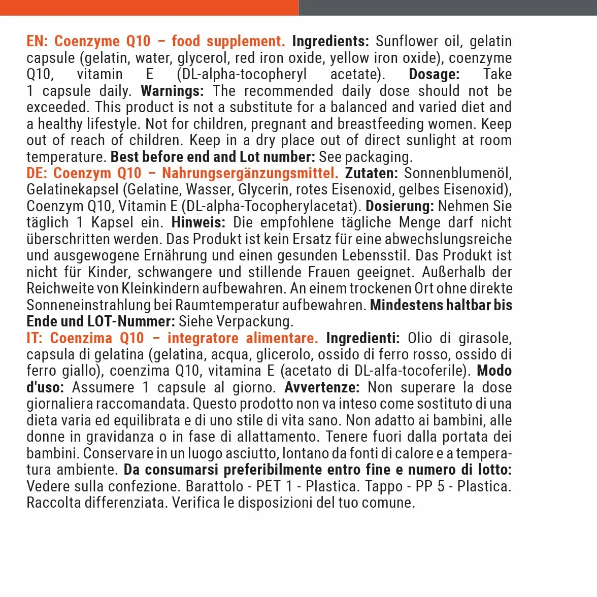 GymBeam Coenzima Q10, Integratore per l'Energia, Coenzima Q10 Ricco di Vitamina E, per Combattere lo Stress Ossidativo, Migliorare la Salute della Pelle e Performance Sportiva, in Compresse (60 cps)