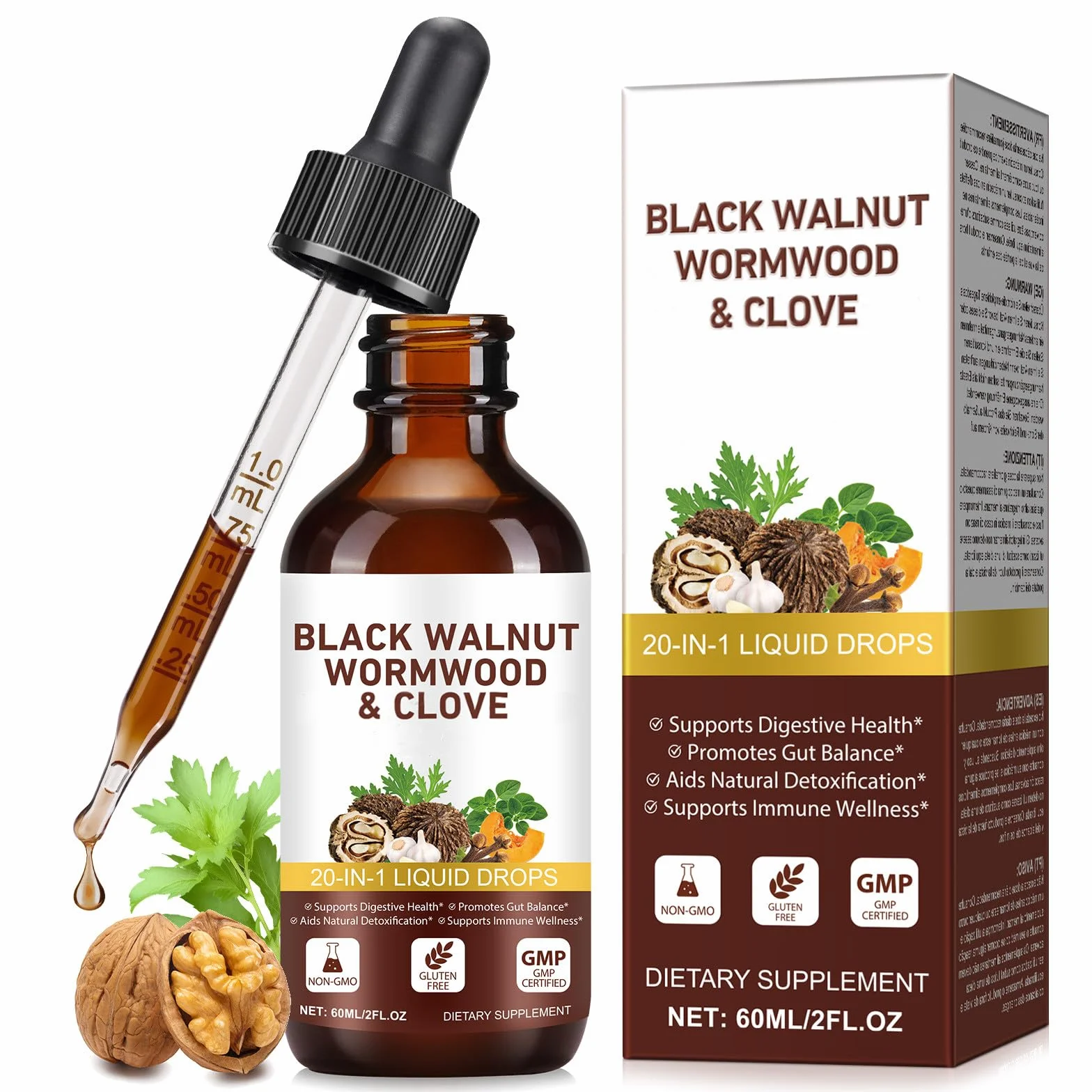 Gocce Alle Erbe Con Assenzio, Noce Nera E Chiodi Di Garofano, 60 Ml