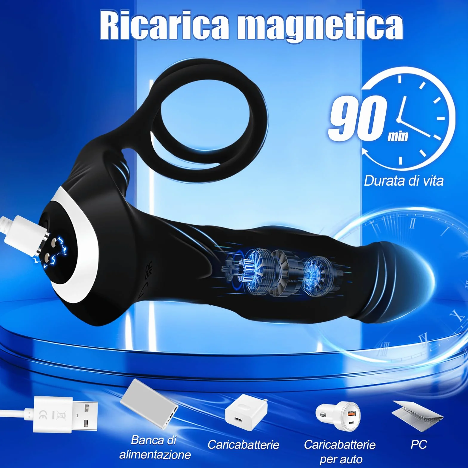 Vibratori Anali per Uomo Massaggiatore Prostatico con 9 Modalità Dildo Anale con Anello per Pene Stimolatore Prostata in Silicone Plug Anale Vibratore Uomo Coppie Sex Toys Dilatatore APP & Telecomando