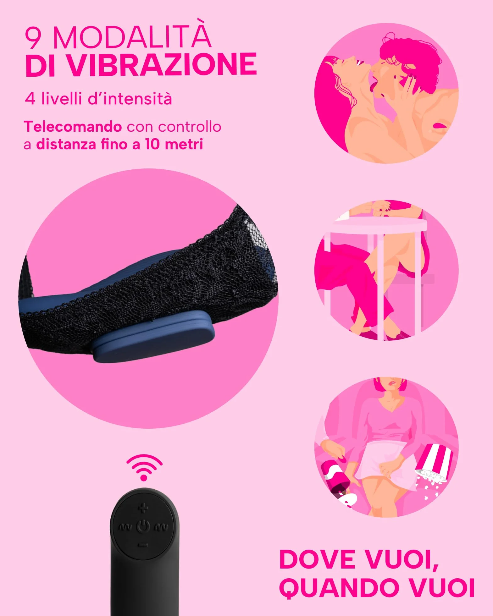 MySecretCase Stimolatore Clitoride Femminile con Comando a Distanza fino a 10m Mutandine Vibranti Ovetto Vibrante 7 Modalità di Vibrazioni e 4 Intensità Vibratoreper Donna Piccolo Impermeabile Blu