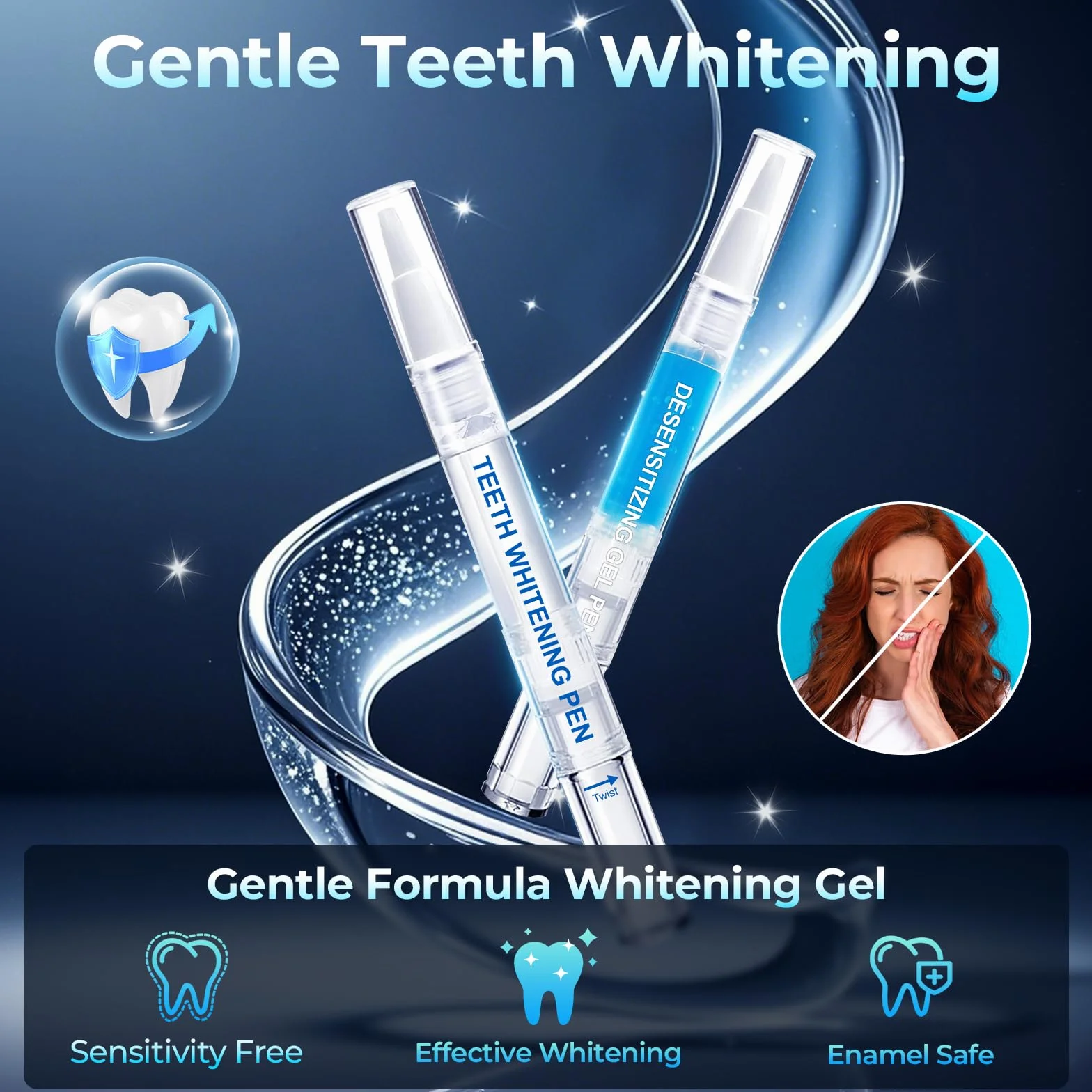 Kit Sbiancante Denti Professionale Sbiancamento Denti - TeethBliss kit sbiancante denti con Lampada LED 32X Elimina le Macchie 3 Gel Sbiancante Denti Sicuro per lo Smalto