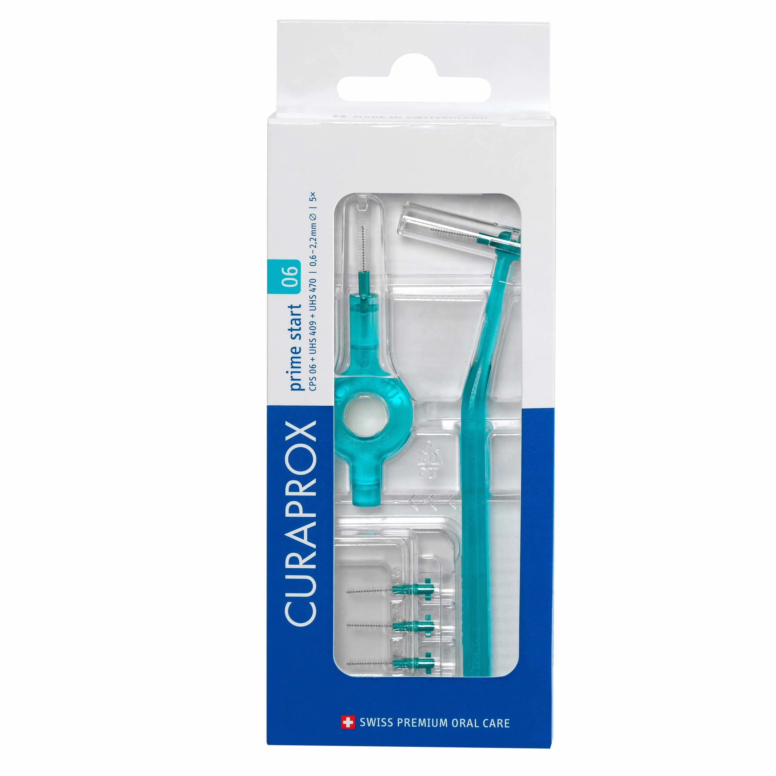 Curaprox CPS 06 Prime Interdental Brush Starter Set 5 spazzole 0.6 mm Turchese Swiss Made