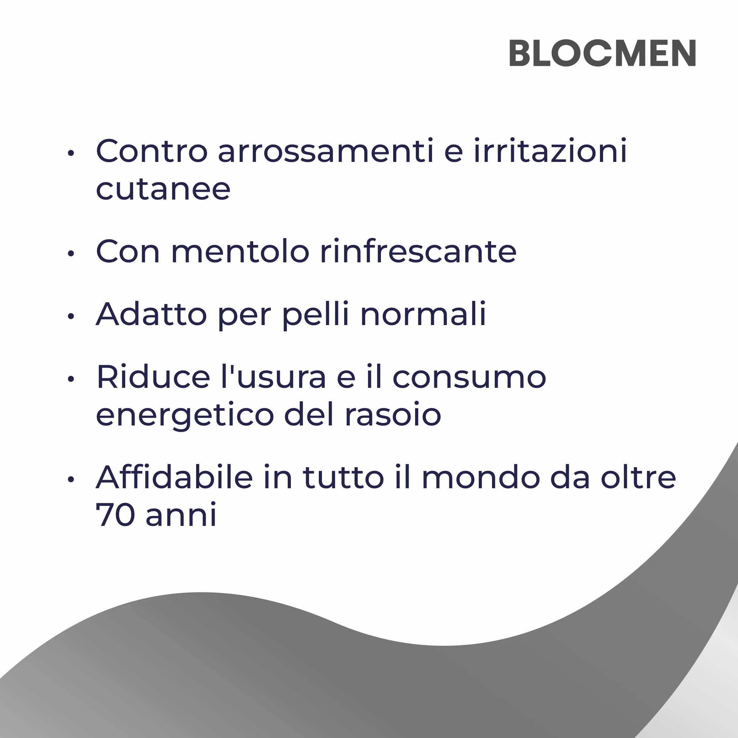 BLOCMEN Original Stick di cipria per una rasatura a secco delicata ohne irritazioni 60g - pre-barba con mentolo per uomo