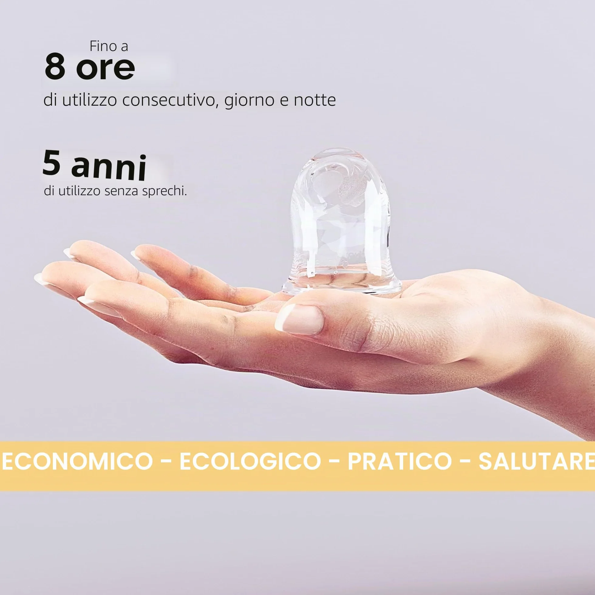 La Cup Luneale - coppetta mestruale - design ergonomico esclusivo creato con ostetriche - fabbricazione francese - 100% silicone medico al platino (L - Flusso abbondante/molto abondante)