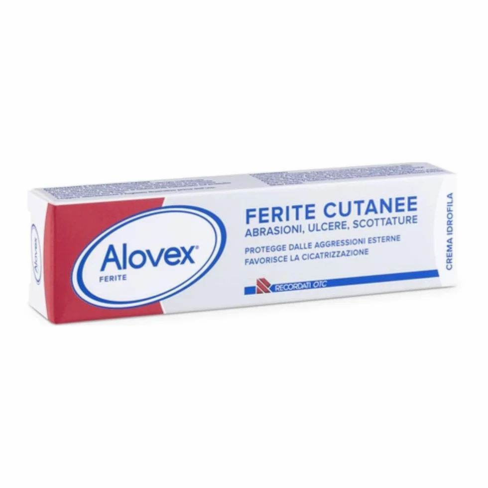 Alovex ferite cutanee crema 30 ml abrasioni, ustioni, ulcere favorisce la cicatrizzazione