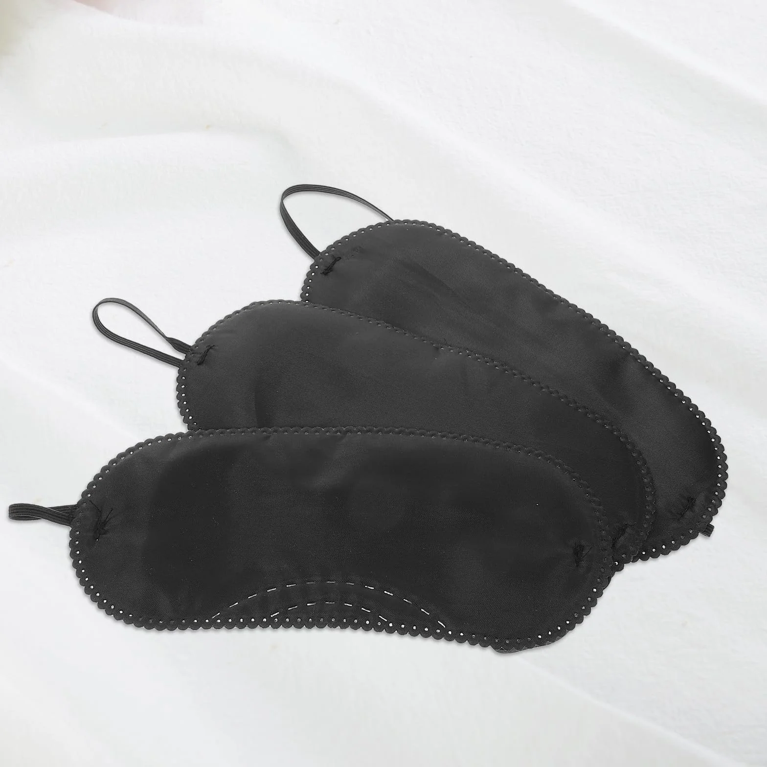 Cinturino Regolabile Maschera per Occhi 12 Pezzi Morbida Confortevole Nero