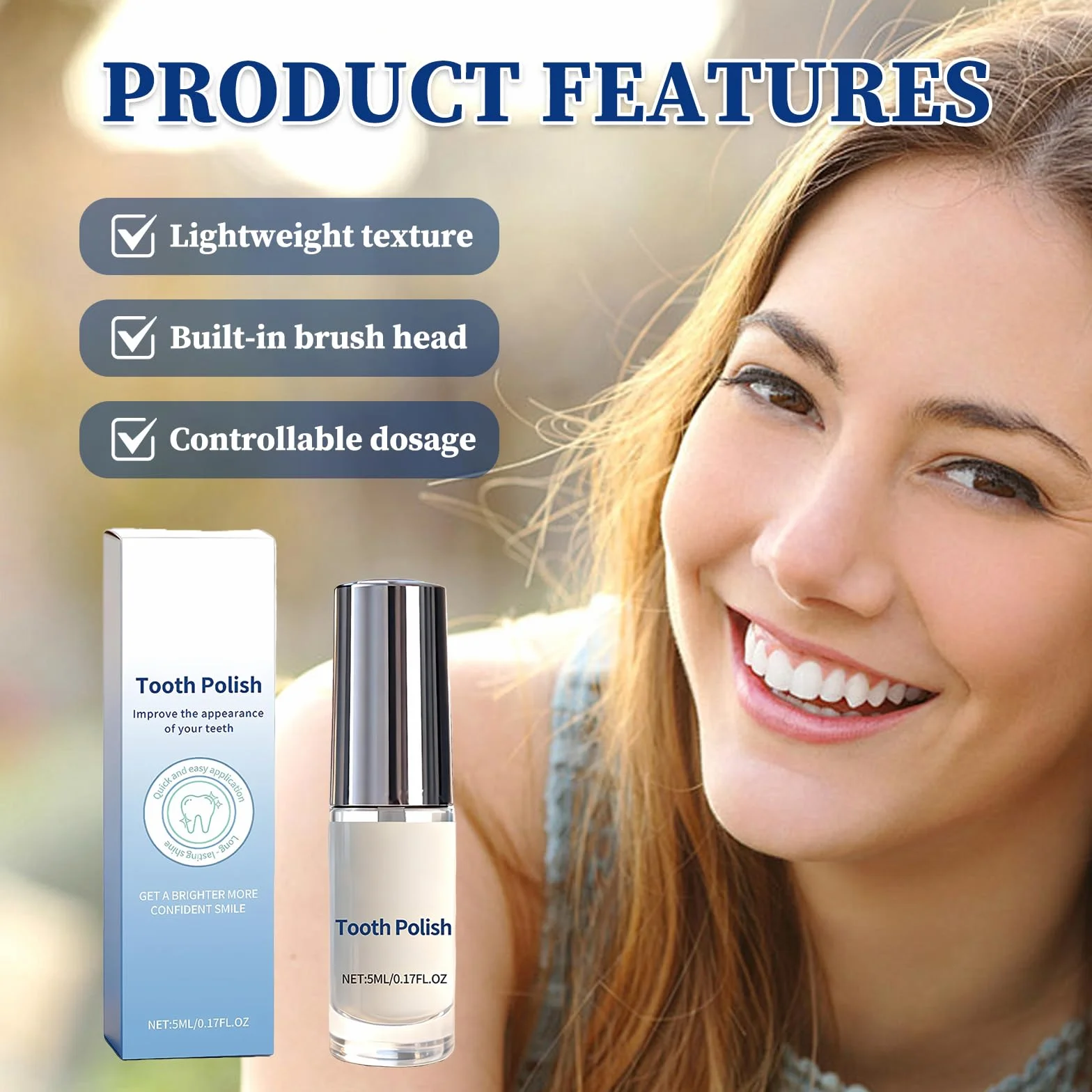Tooth Paint 5ml*2 - Sbiancante Dentale, Formula Delicata, Rimuove Macchie Sorriso Bianco