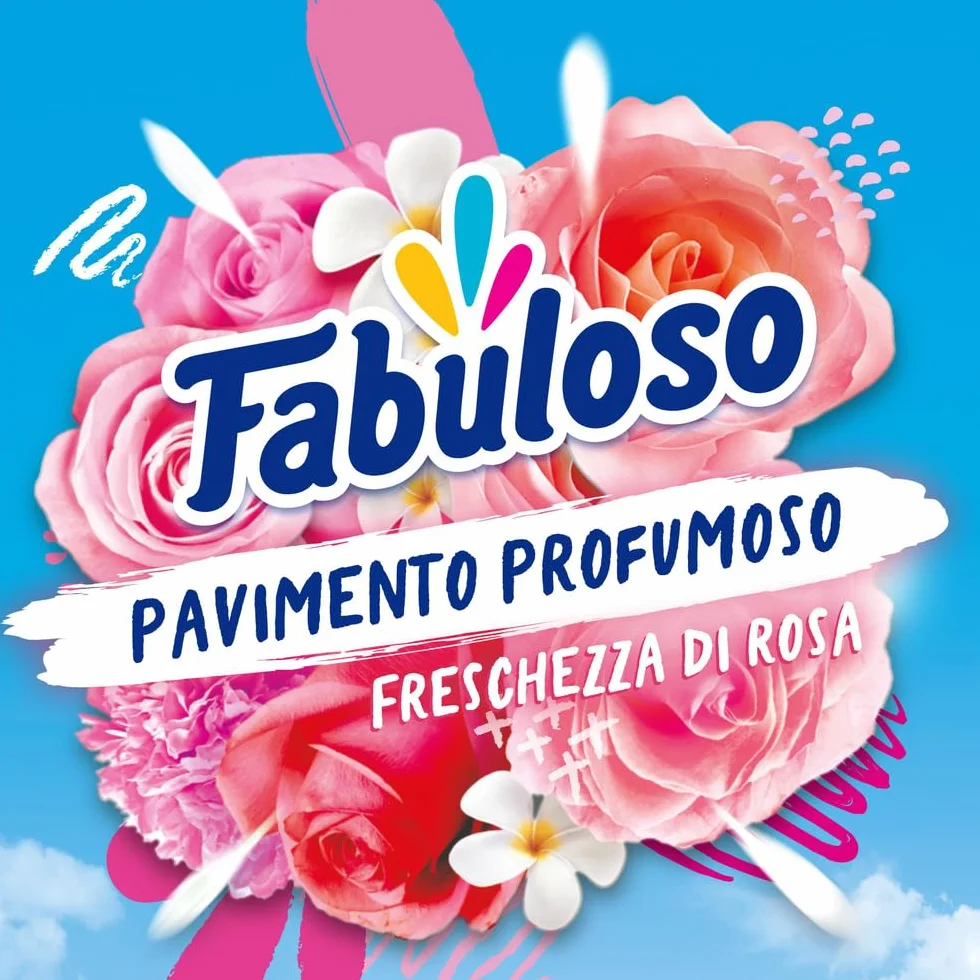 Fabuloso Detersivo Pavimenti Freschezza di Rosa 950ml Detergente Multiuso Formula Biodegradabile